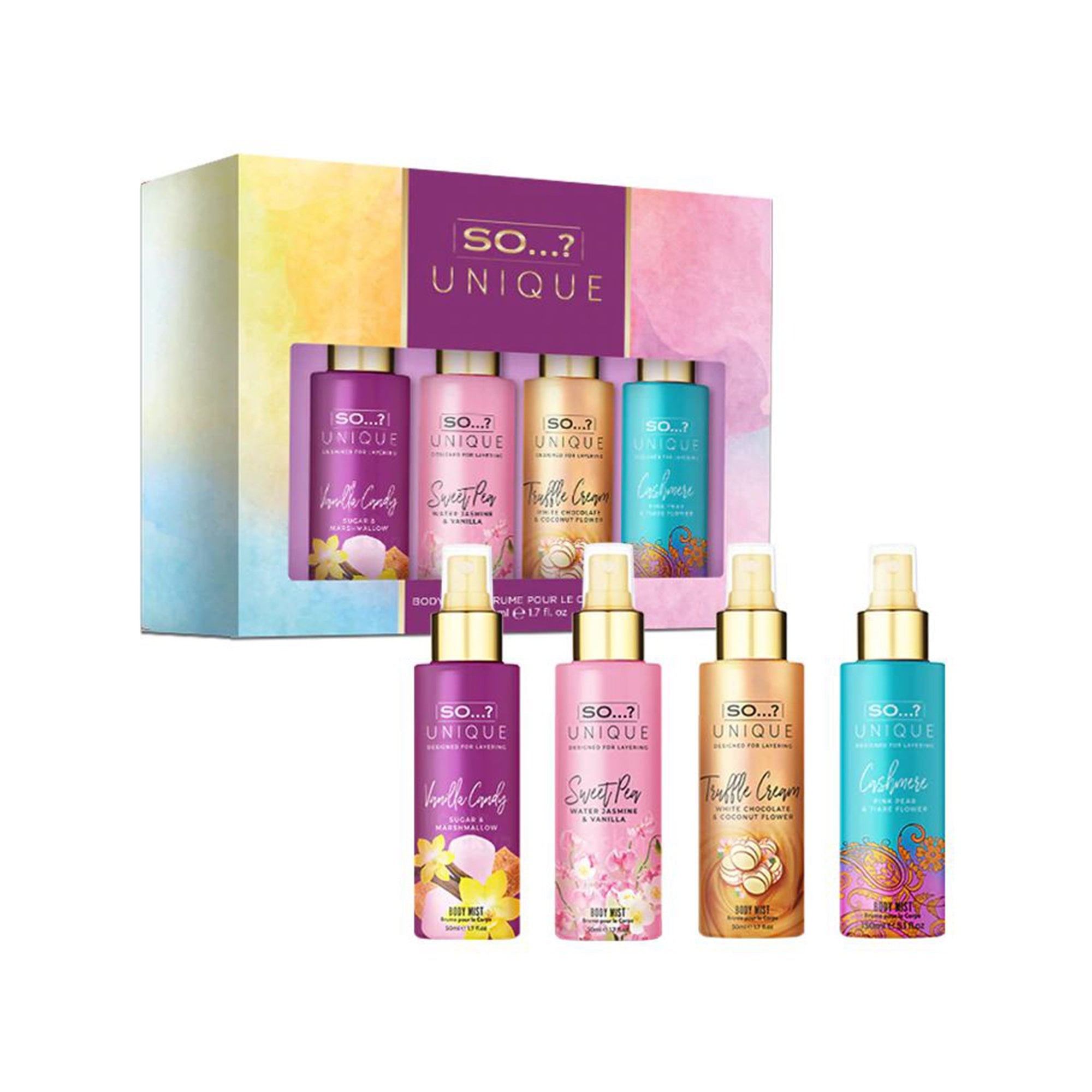 So...? Unique Body Mist 4x 50ml Mini Set