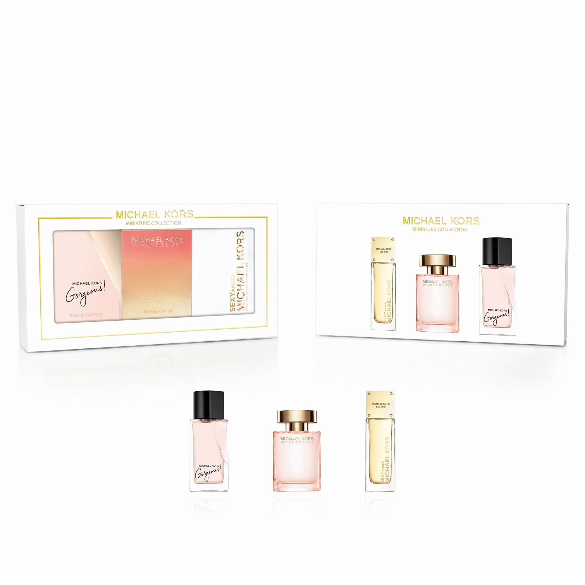 Michael Kors Miniature Collection Gorgeous & Sexy Amber 5ml & Wonderlust 4ml Eau De Parfum Gift Set