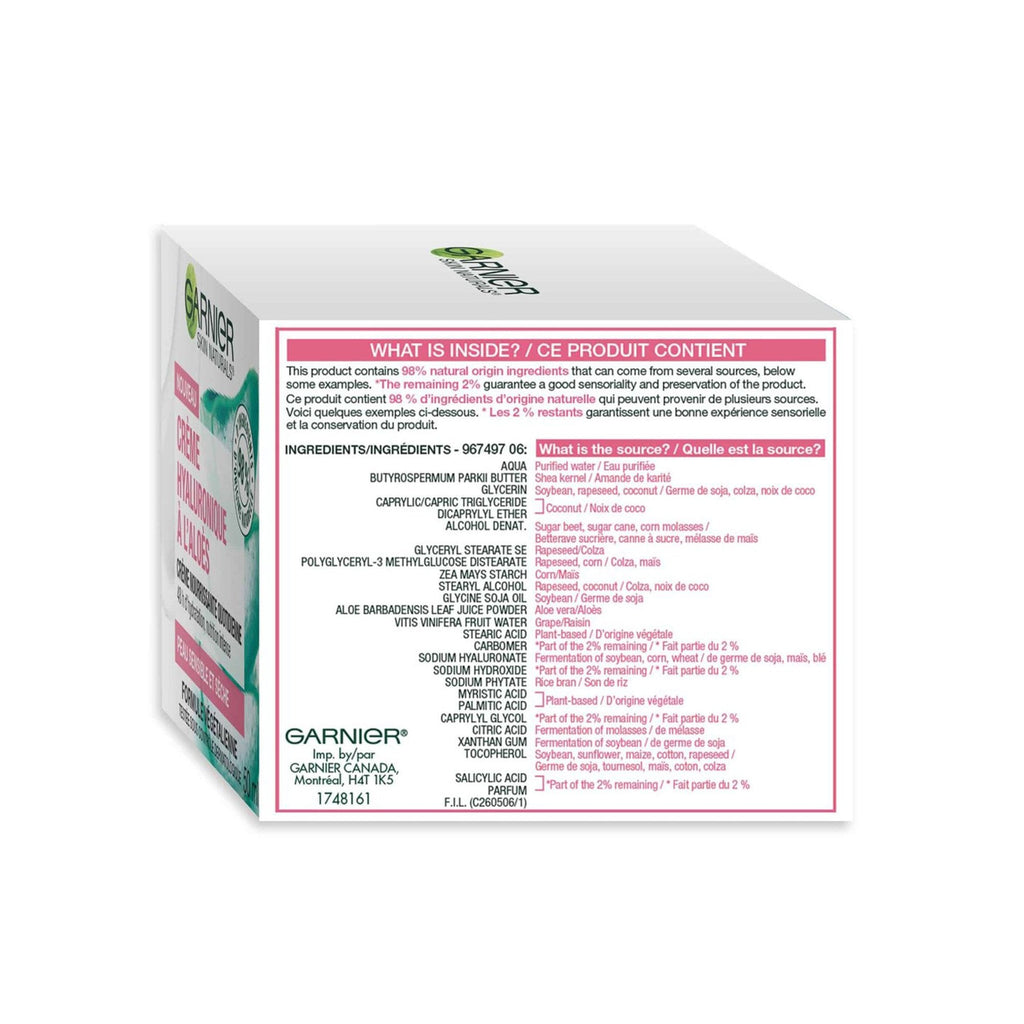 Garnier Skin Active Hyaluronic Aloe Nourishing Cream Dry & Sensitive Skin 50ml Jar