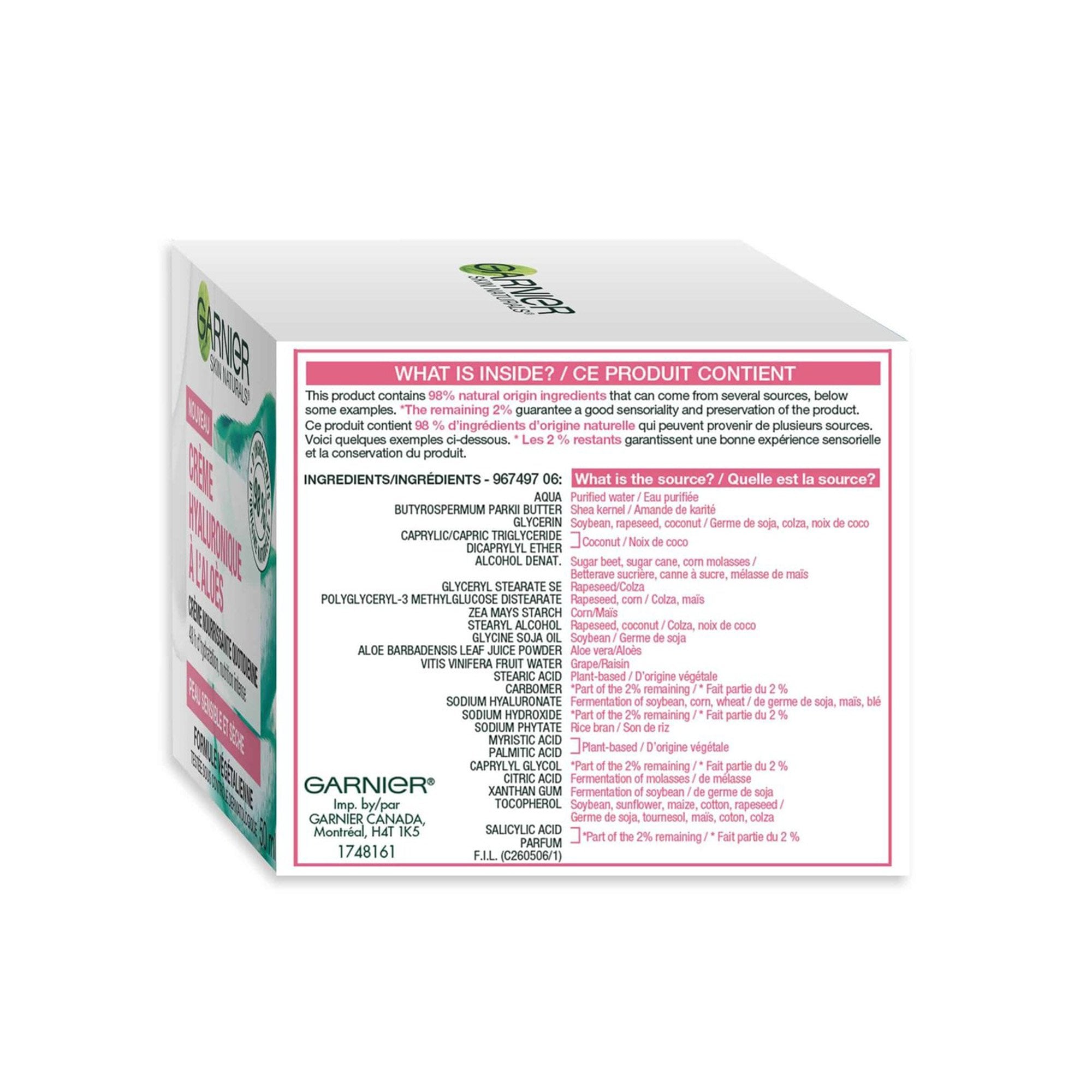 Garnier Skin Active Hyaluronic Aloe Nourishing Cream Dry & Sensitive Skin 50ml Jar