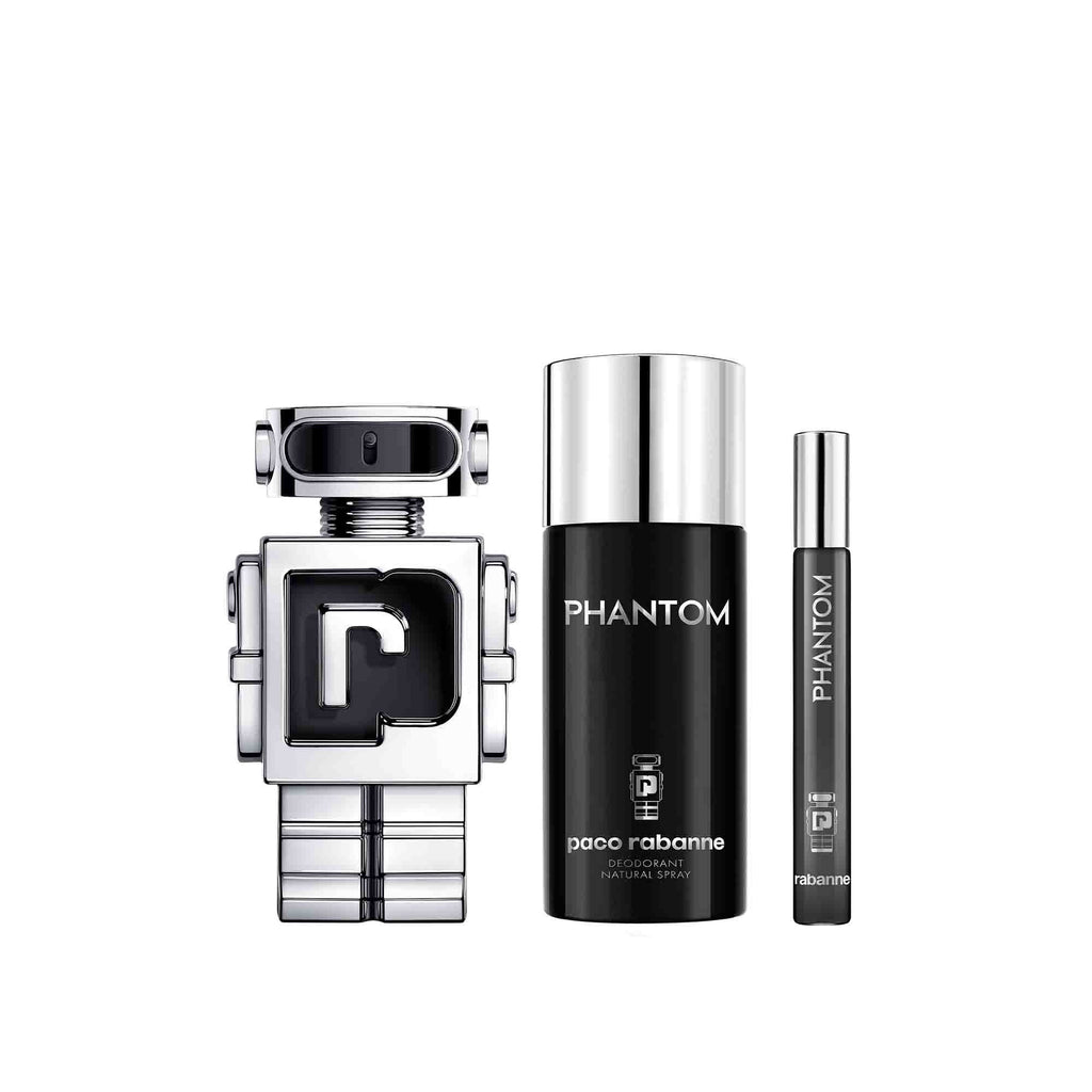 Rabanne Phantom Eau De Toilette 100ml, Deodorant Spray 150ml & Travel Spray 10ml Gift Set - Gold