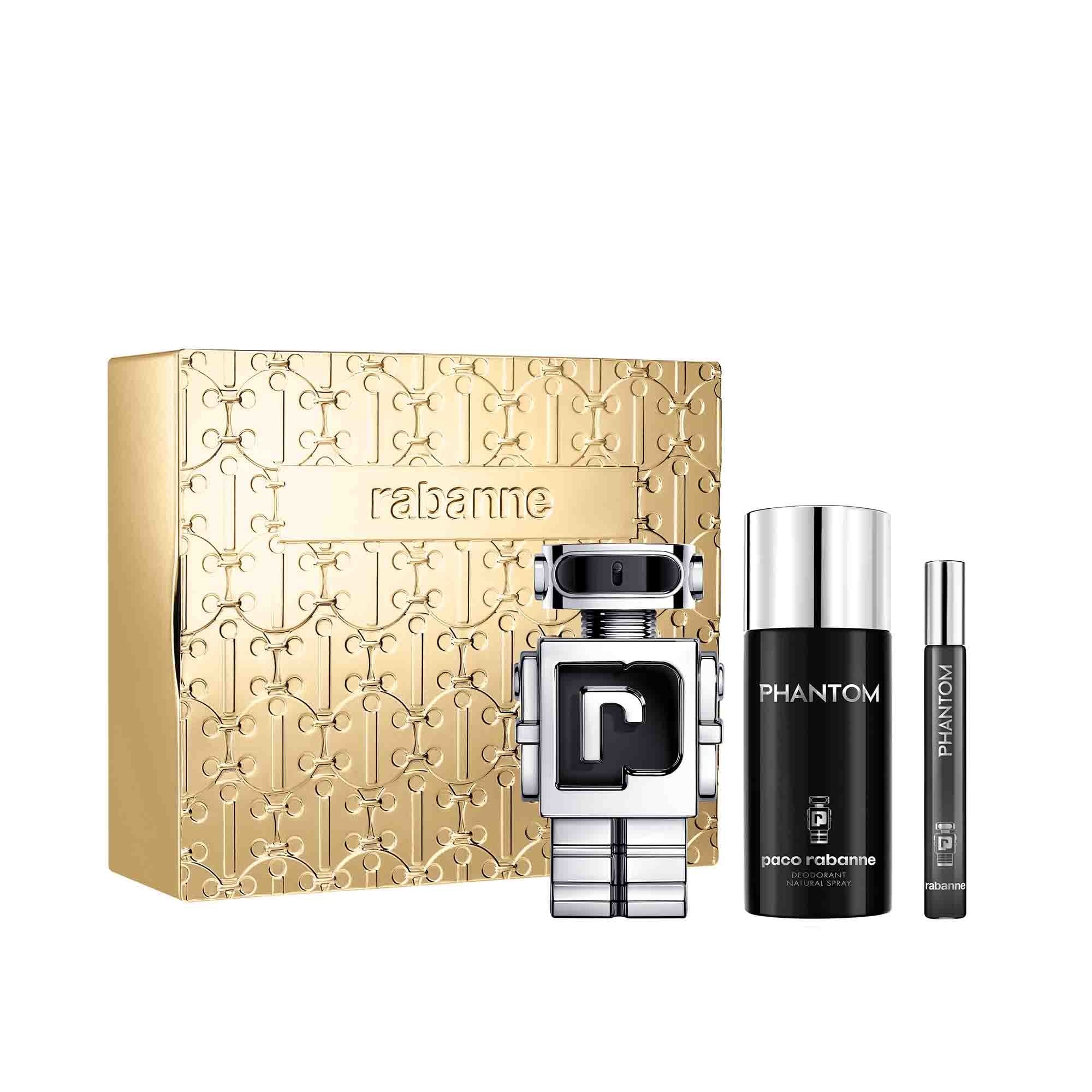 Rabanne Phantom Eau De Toilette 100ml, Deodorant Spray 150ml & Travel Spray 10ml Gift Set - Gold