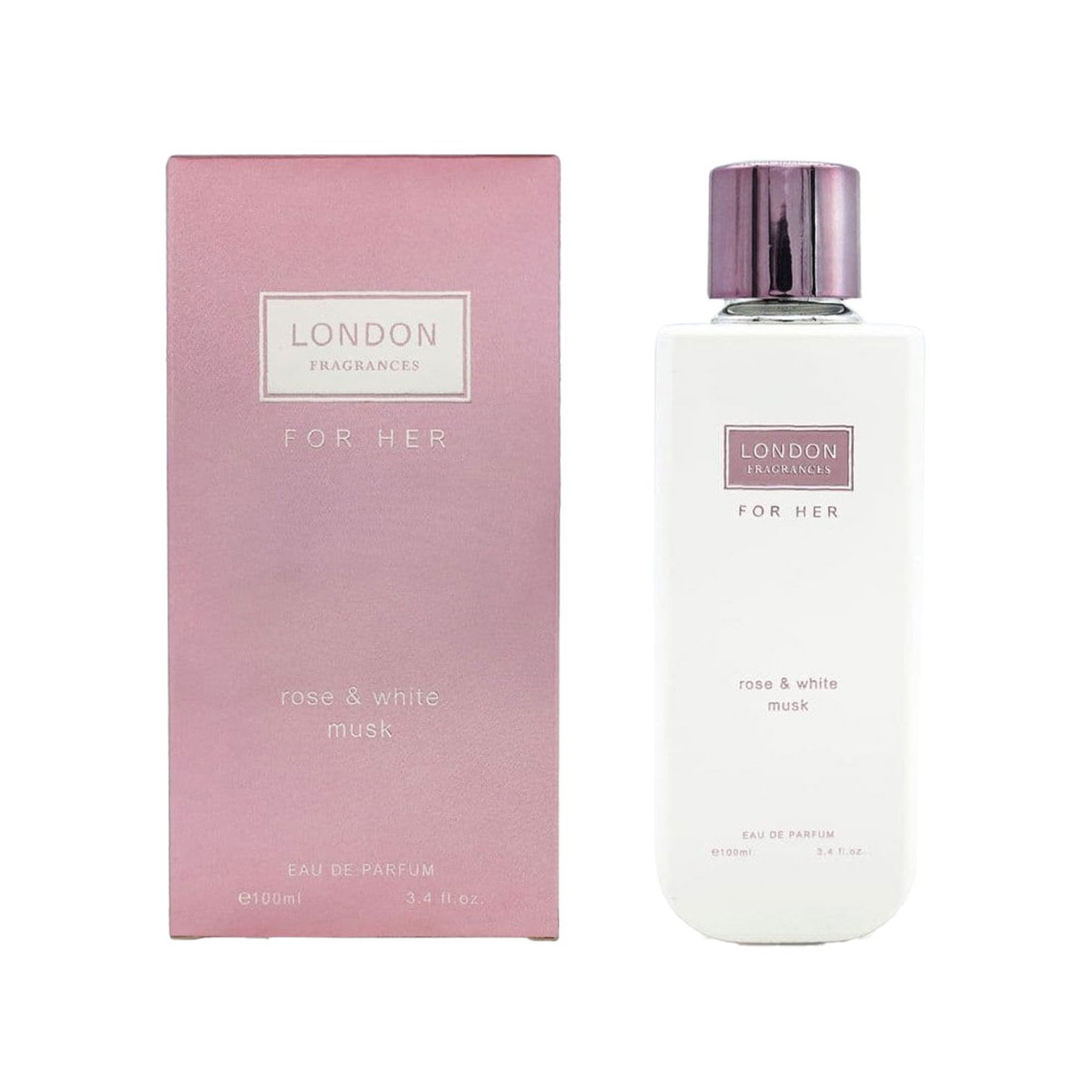 London Fragrances Rose & White Musk Eau De Parfum 100ml Spray
