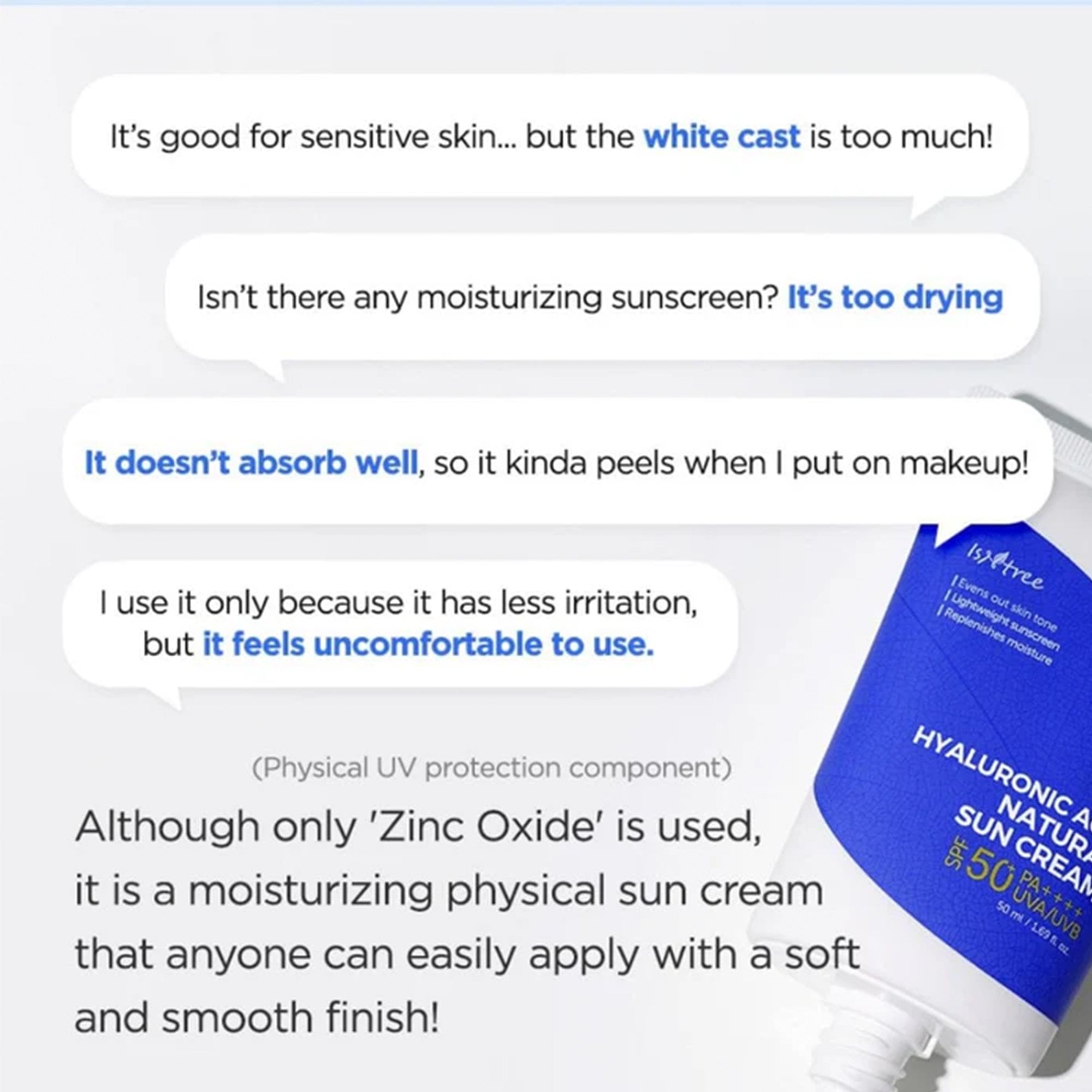 Isntree Hyaluronic Acid Sun Cream 50ml - SPF 50 UVA/UVB