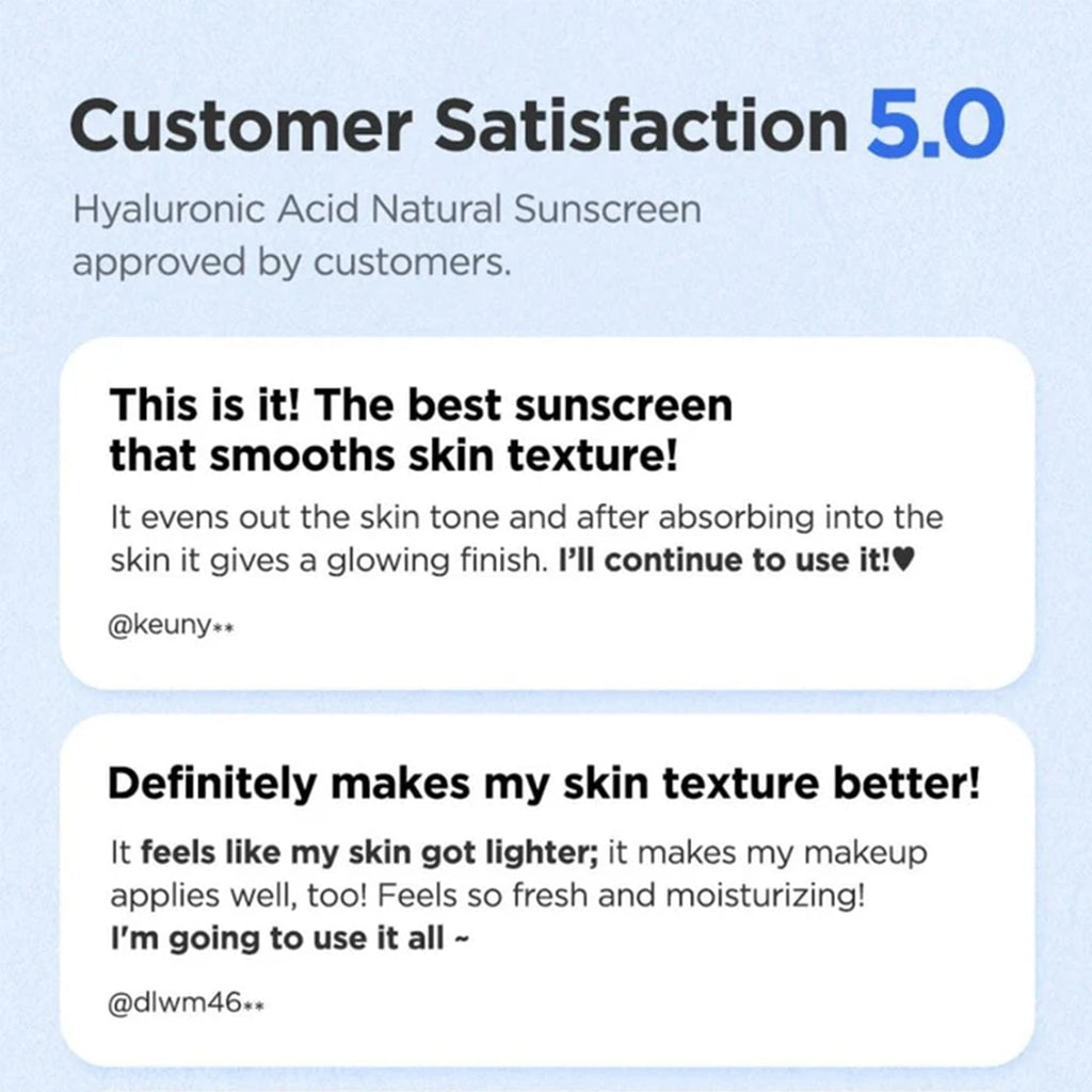 Isntree Hyaluronic Acid Sun Cream 50ml - SPF 50 UVA/UVB