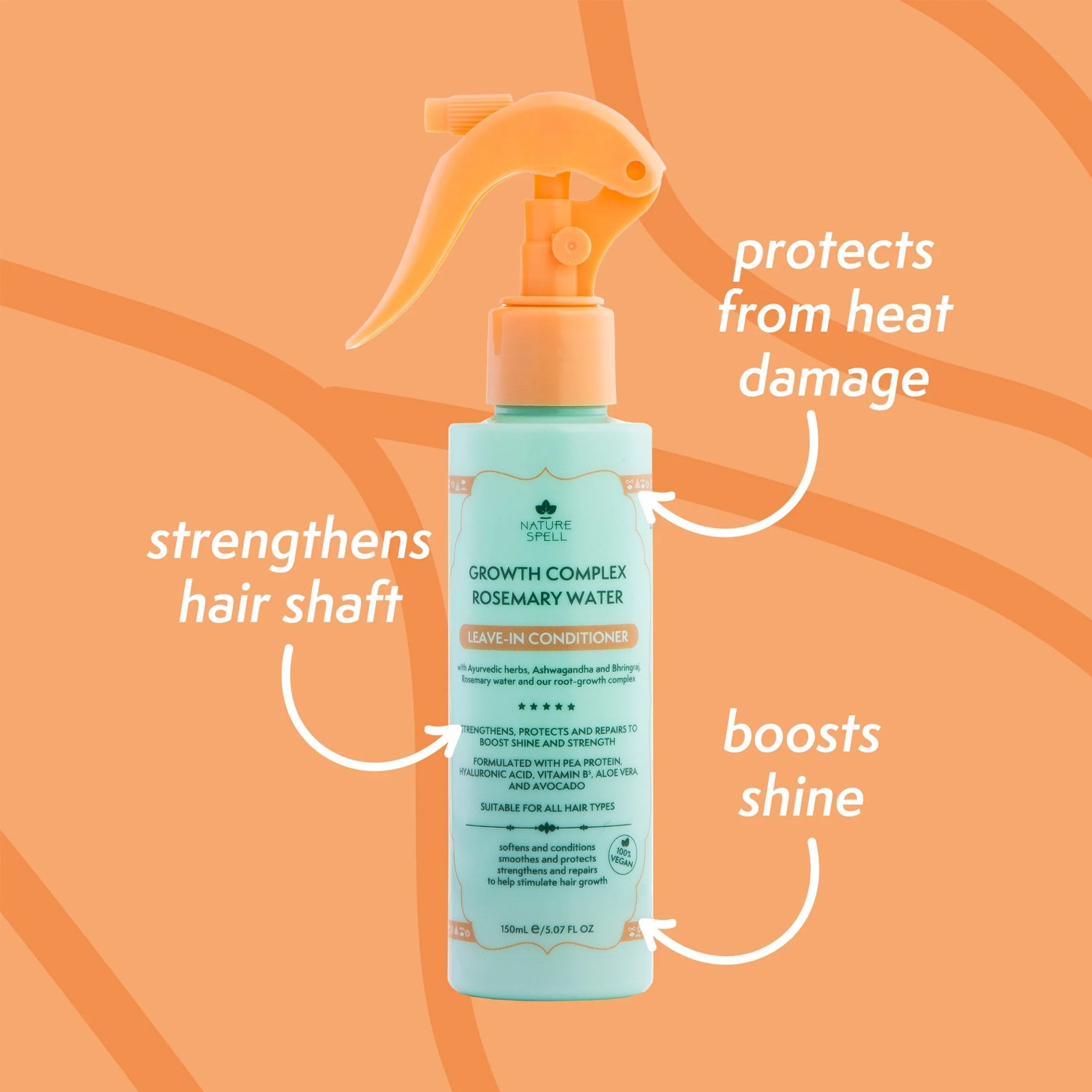 Nature Spell Growth Complex Rosemary Water Leave-In Conditioner 150ml Spray