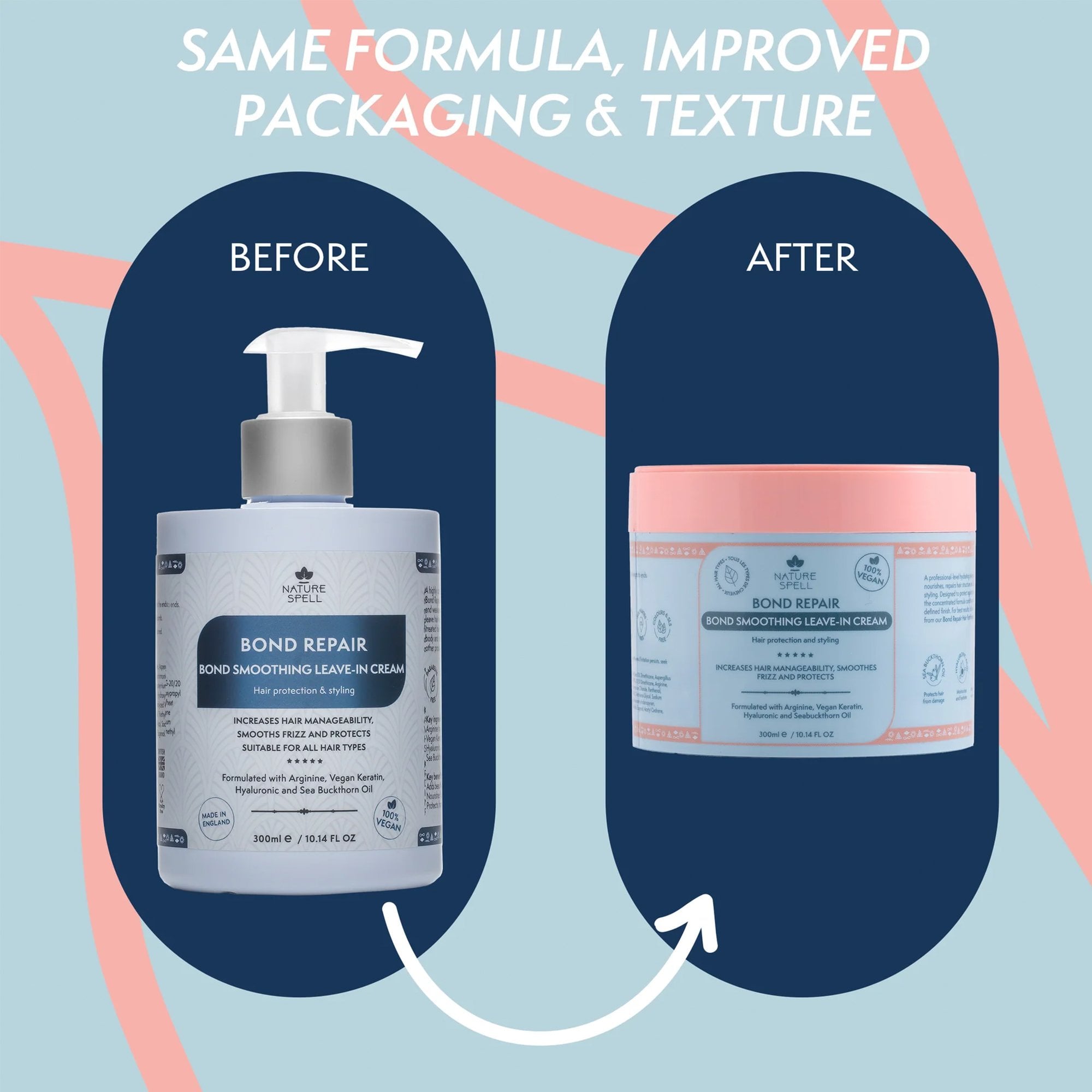 Nature Spell Bond Repair Smoothing Leave-in Cream 300ml Bottle