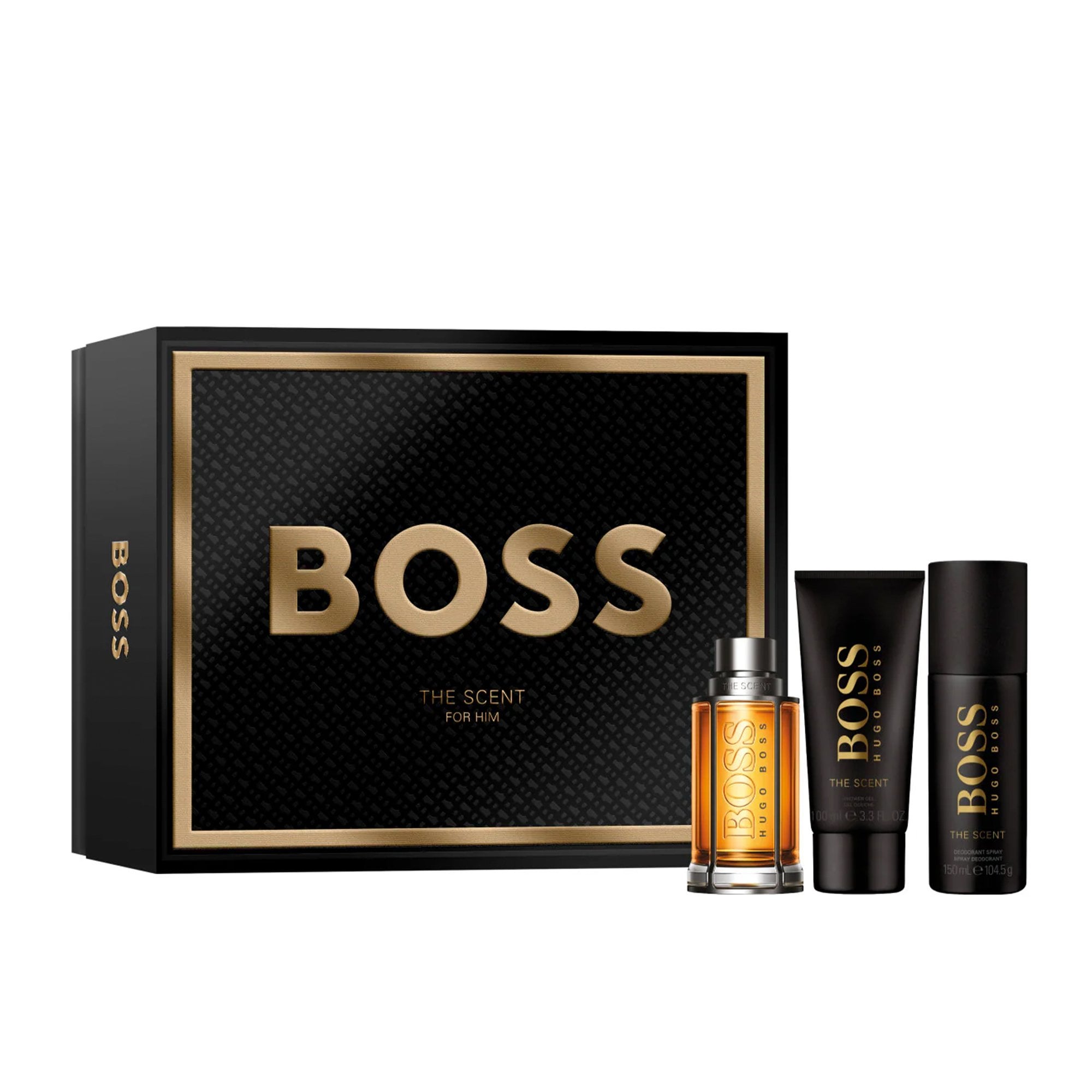 BOSS The Scent Eau De Toilette 100ml & Shower Gel 100ml & Deodorant 150ml Gift Set