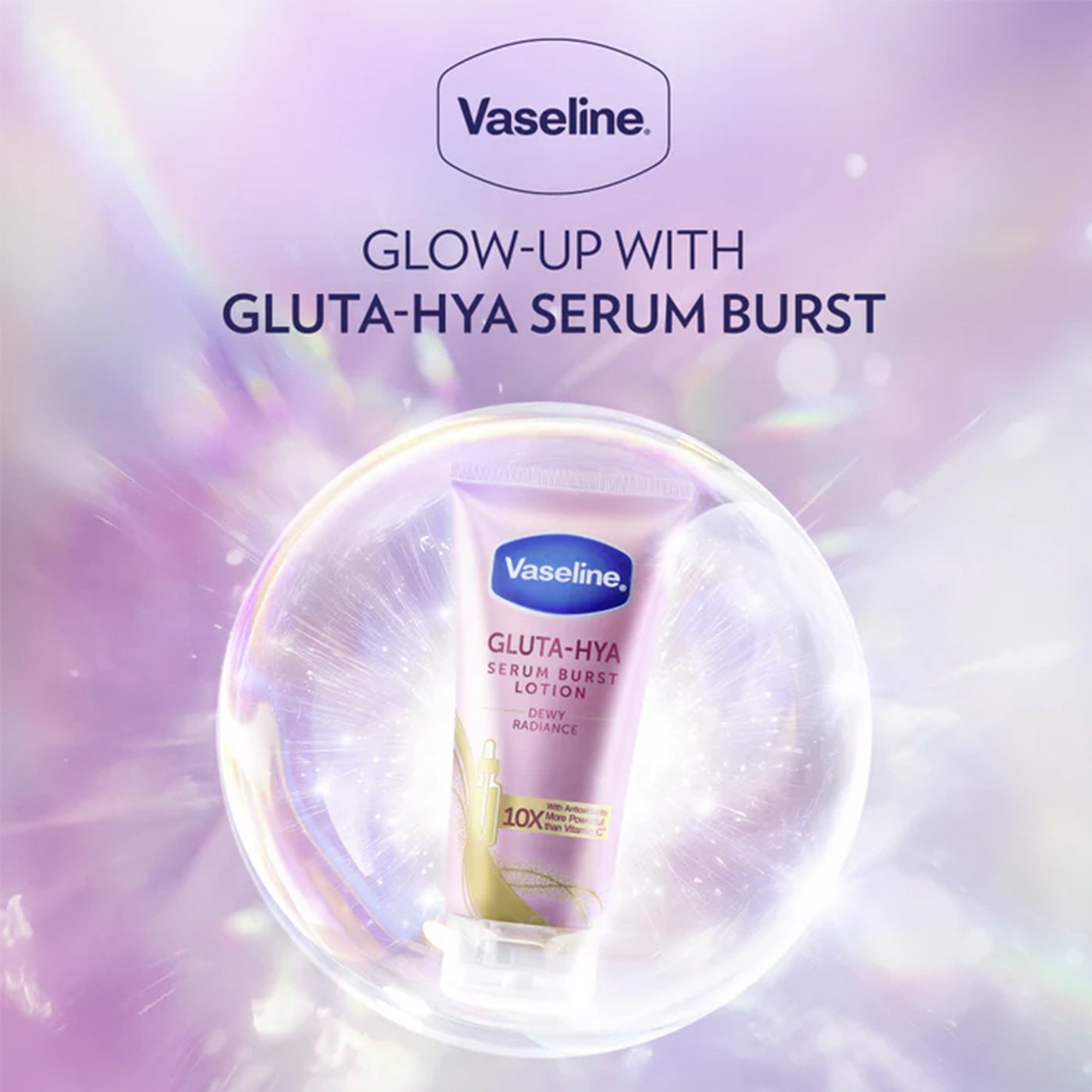 Vaseline Gluta-Hya Dewy Radiance Serum Burst Lotion 200ml Tube