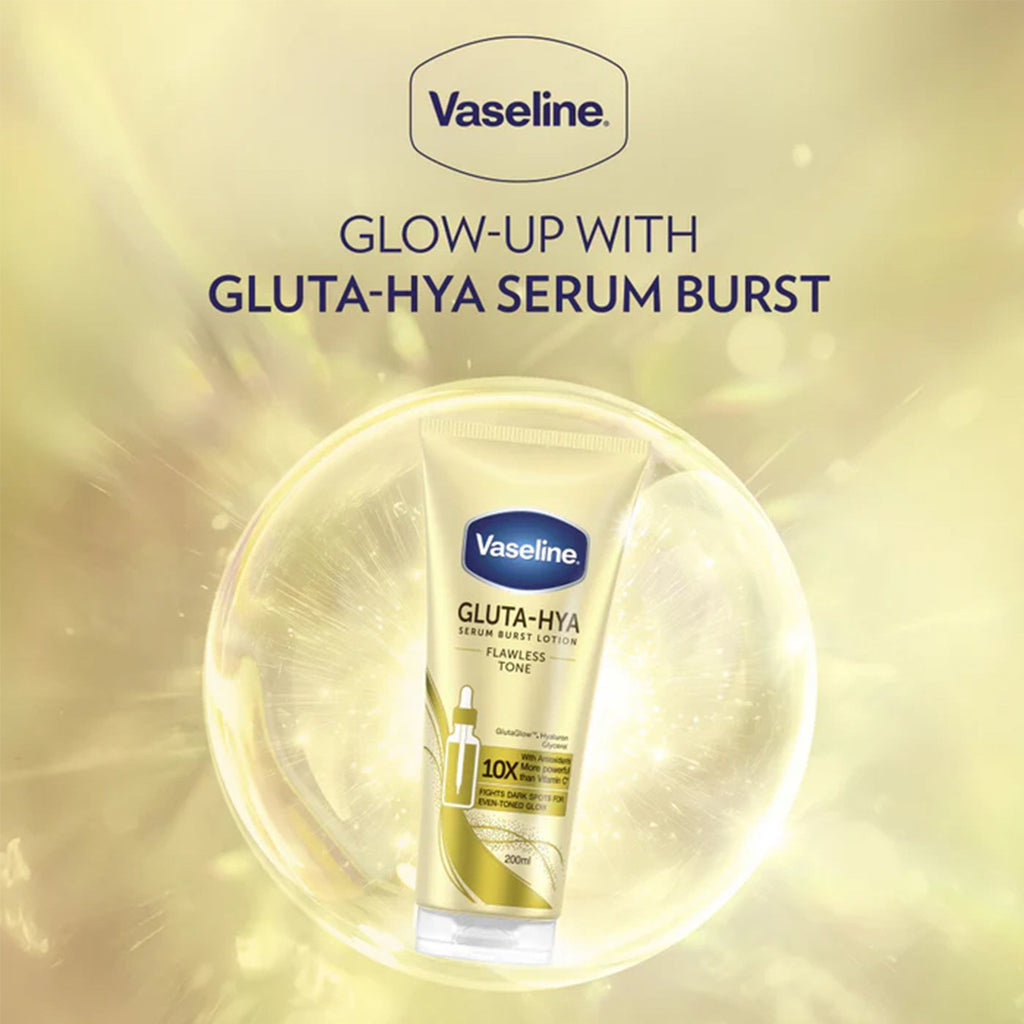 Vaseline Gluta-Hya Flawless Tone Serum Burst Lotion 200ml Tube
