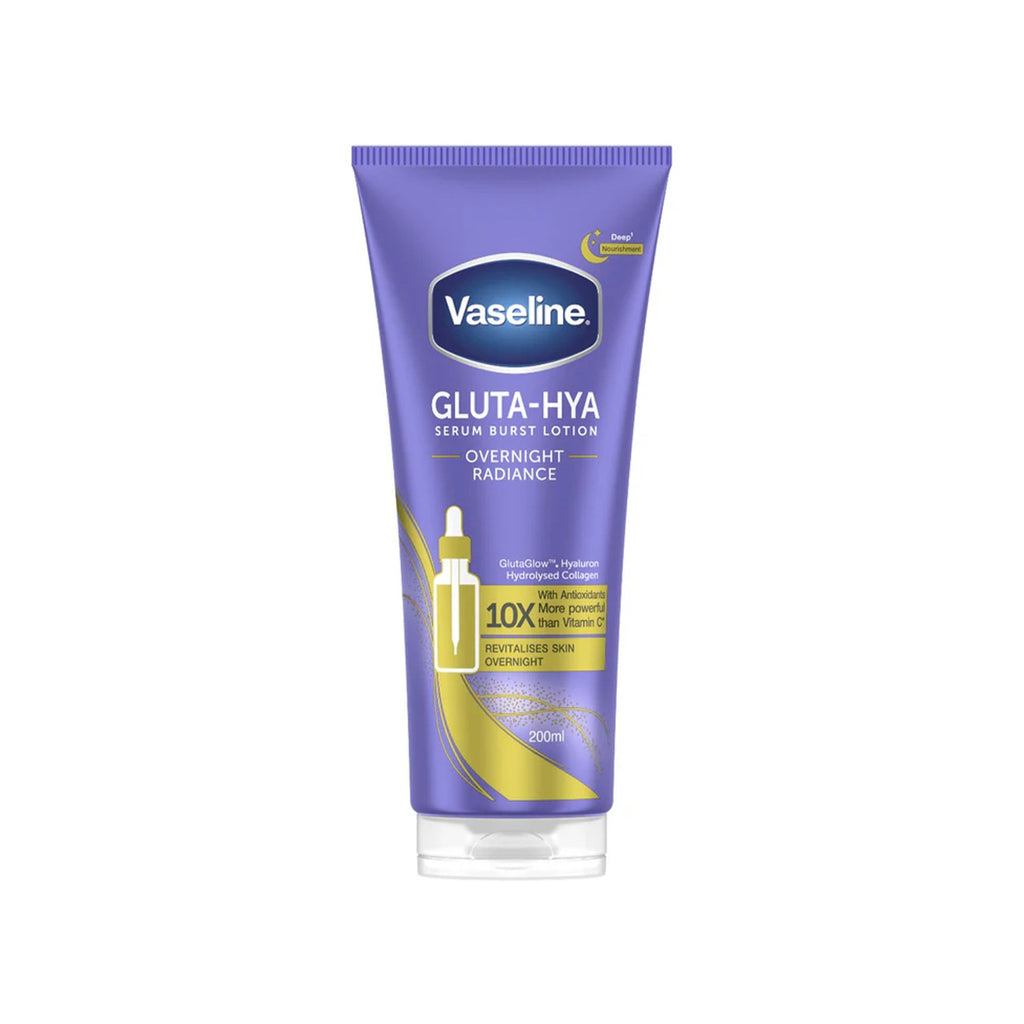 Vaseline Gluta-Hya Overnight Radiance Serum Burst Lotion 200ml Tube