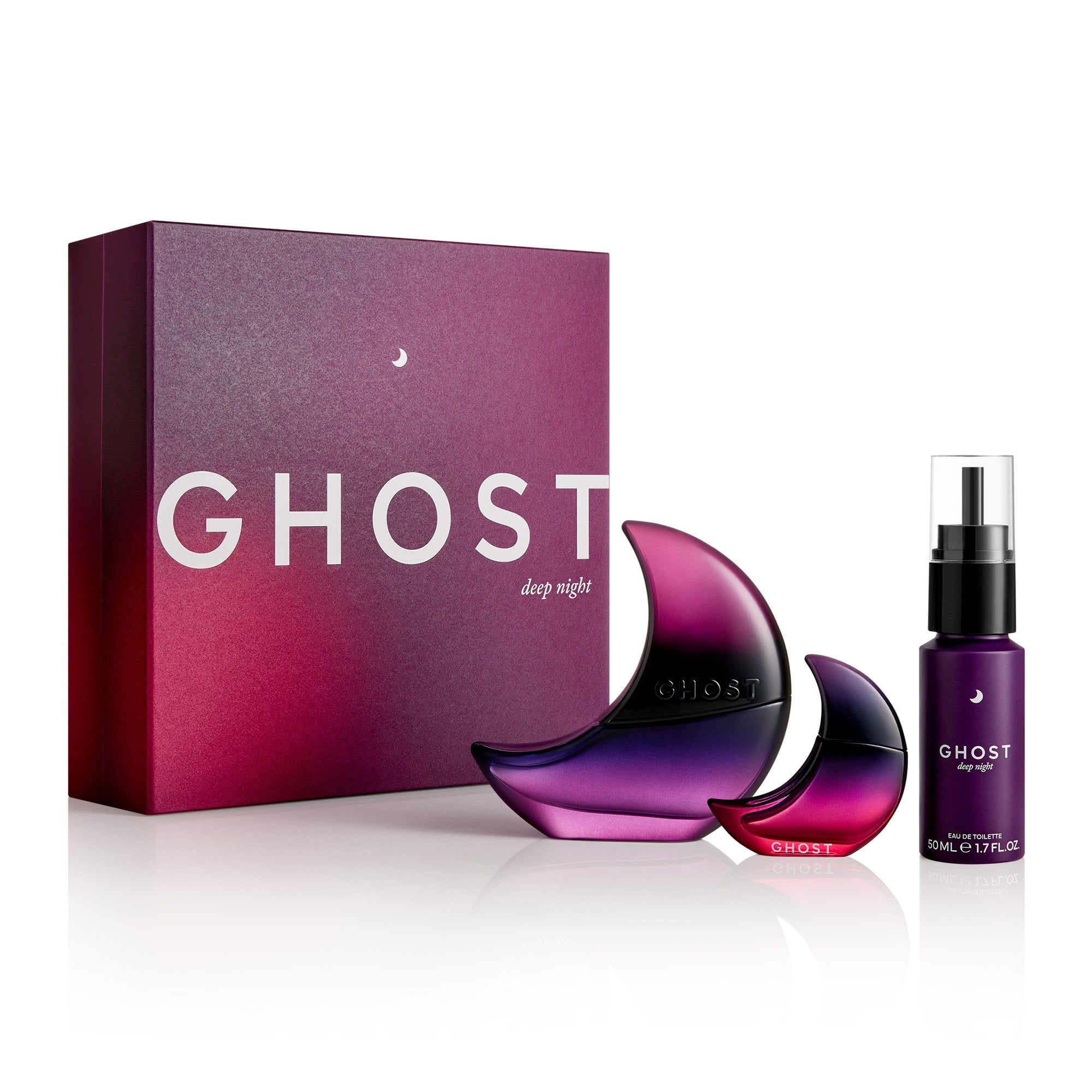 Ghost Deep Night Eau De Toilette 50ml & Deep Night 50ml Refill &Deep Night Elixir Mini 10ml Gift Set