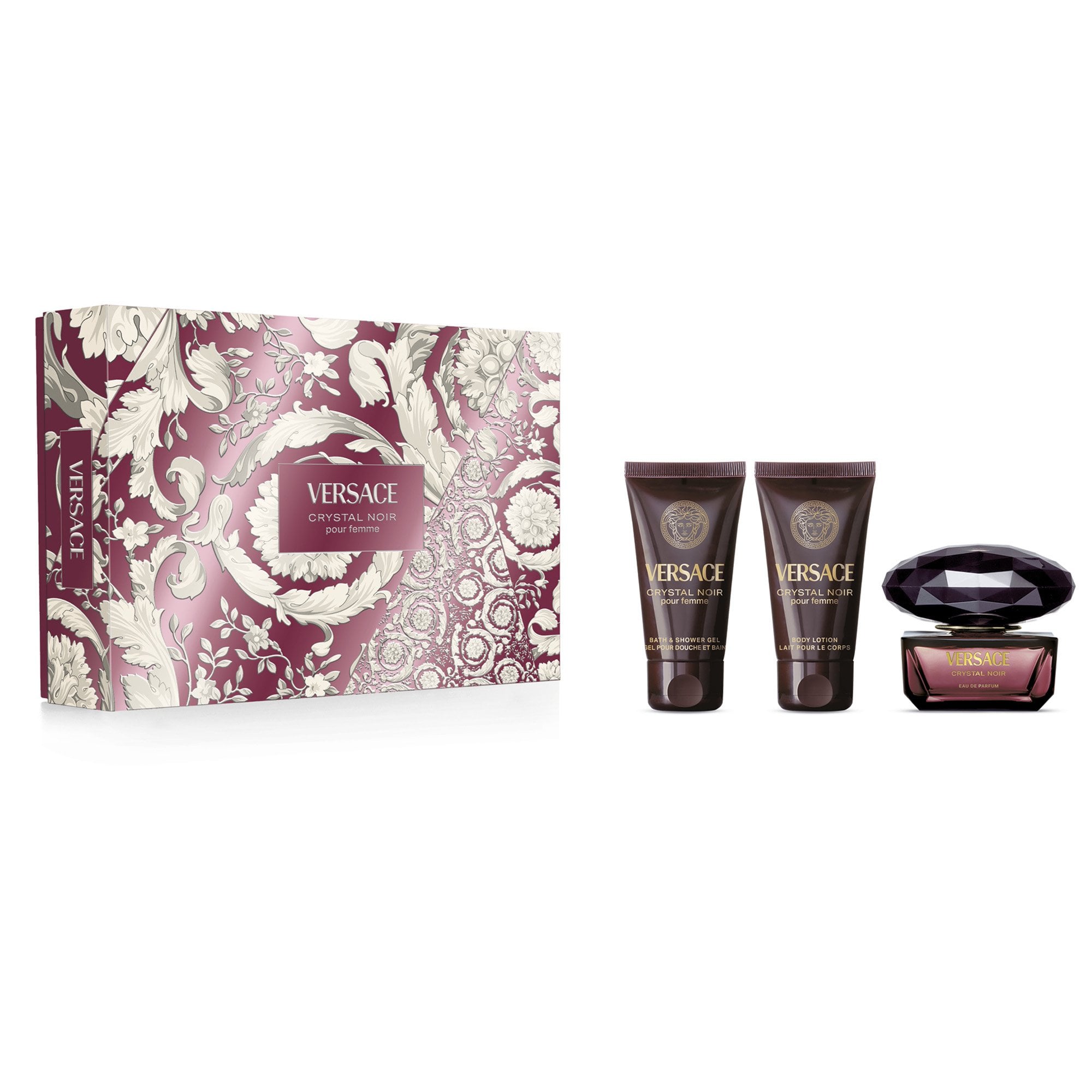 Versace Crystal Noir Eau De Parfum 50ml & Shower Gel 50ml & Body Lotion 50ml Gift Set
