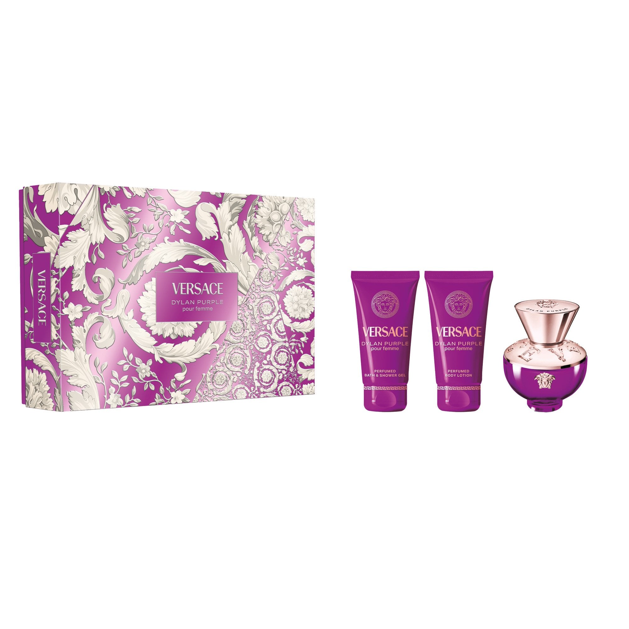 Versace Dylan Purple Eau De Parfum 50ml & Shower Gel 50ml & Body Lotion 50ml Gift Set