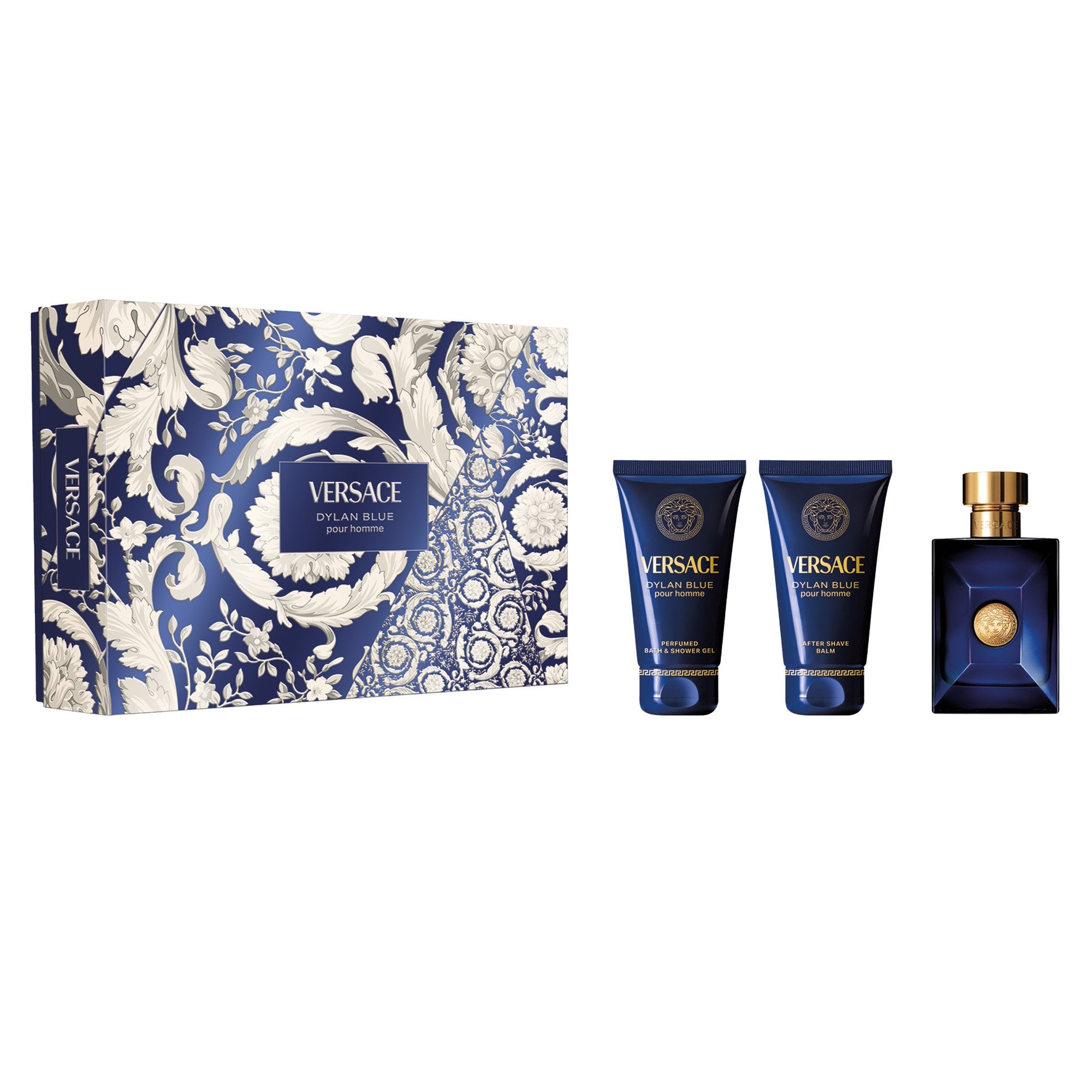 Versace Dylan Blue Eau De Toilette 50ml & Shower Gel 50ml & After Shave Balm 50ml Gift Set