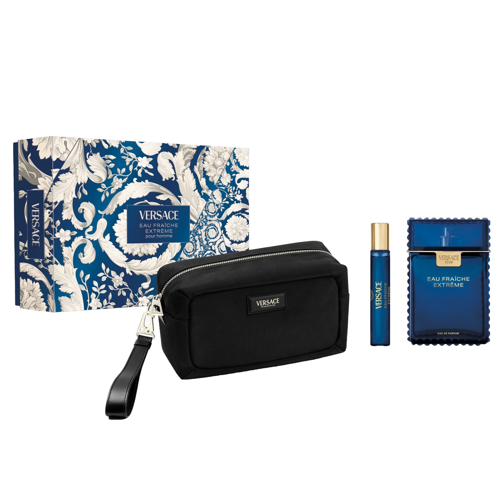 Versace Eau Fraiche Extreme Eau De Parfum 100ml & Travel Spray 10ml & Black Pouch Gift Set