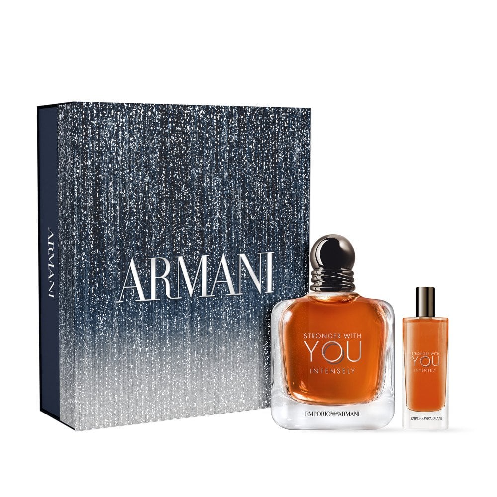Giorgio Armani Stronger With You Intensely Eau De Parfum 100ml & Travel Spray 15ml Gift Set