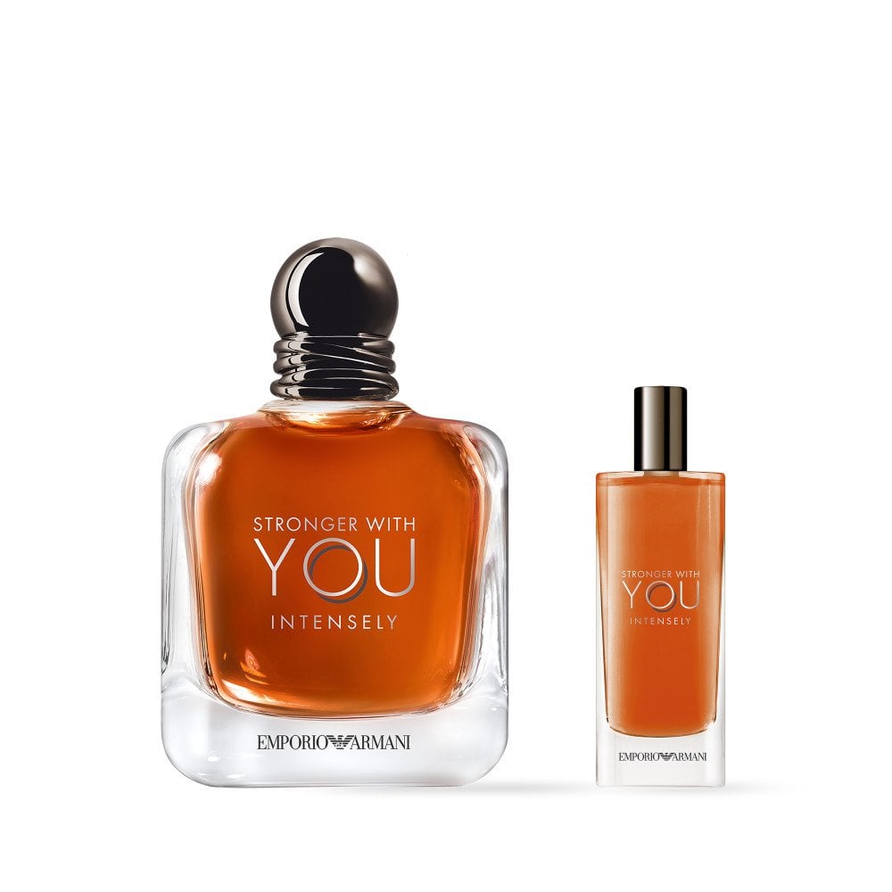 Giorgio Armani Stronger With You Intensely Eau De Parfum 100ml & Travel Spray 15ml Gift Set
