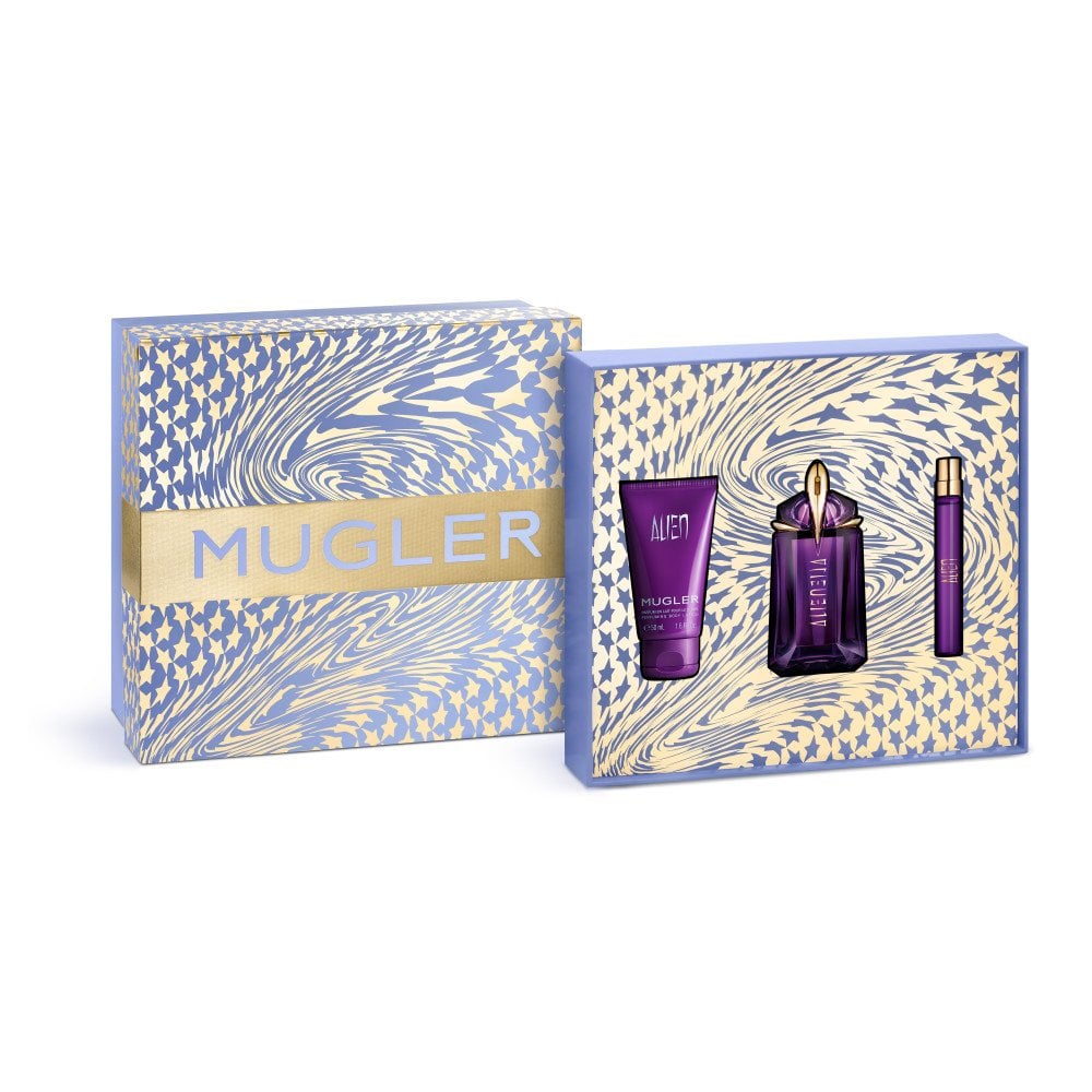 Mugler Alien Eau De Parfum 60ml & Travel Spray 10ml & Body Lotion 50ml Gift Set