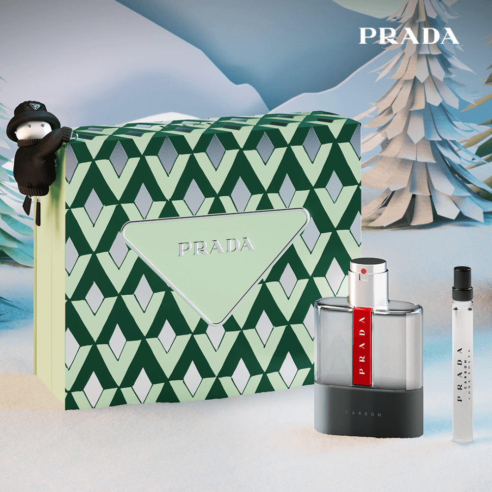 Prada Luna Rossa Carbon Eau De Toilette 100ml & Travel Spray 10ml Gift Set