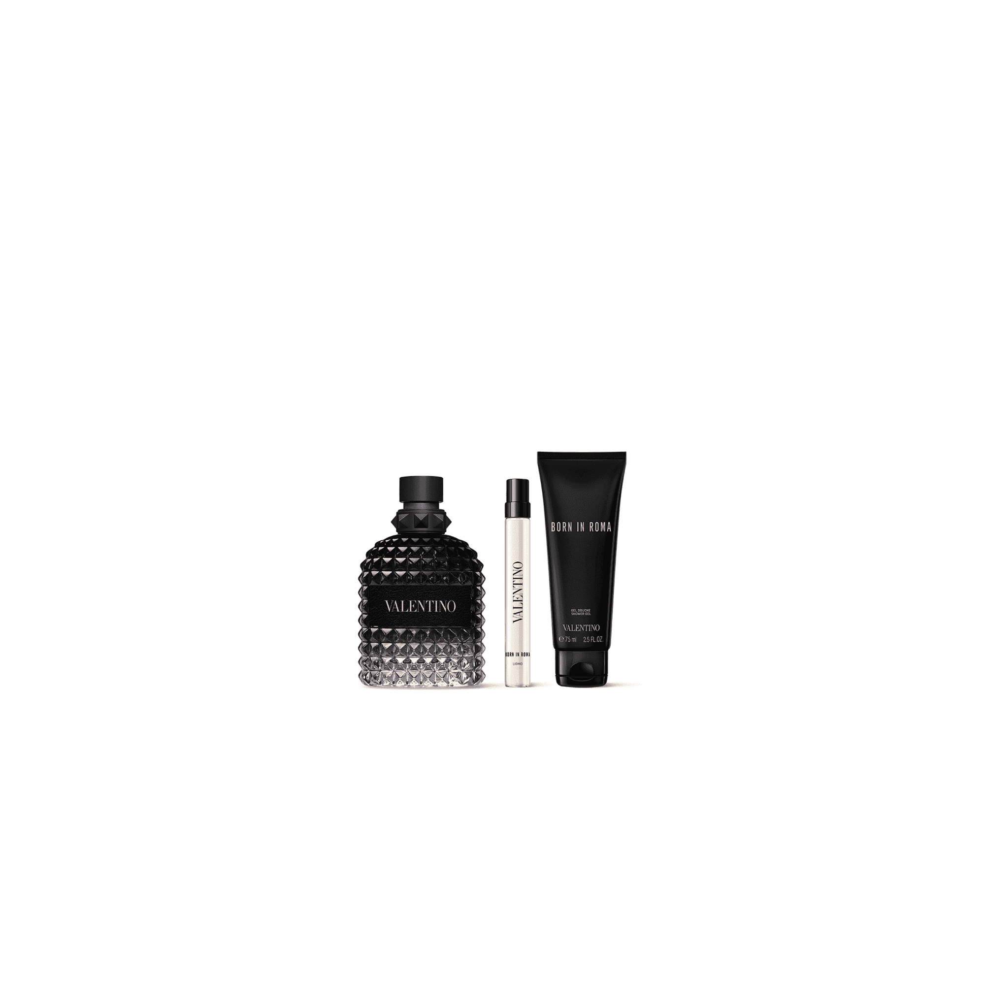 Valentino Born in Roma Uomo Eau De Toilette 100ml & Travel Spray 10ml & Shower Gel 75ml Gift Set