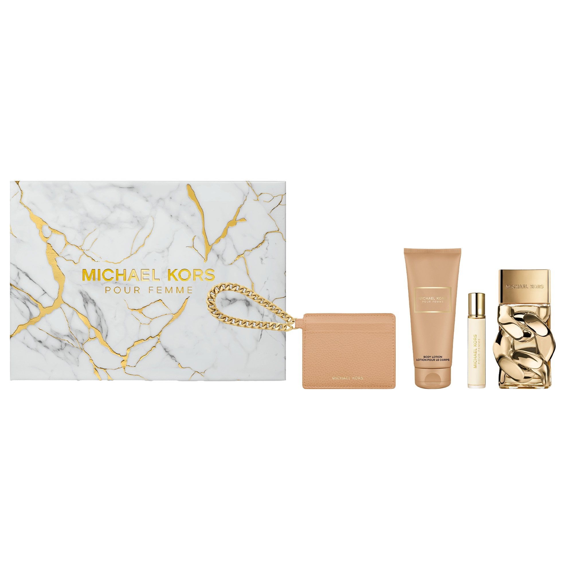 Michael Kors Pour Femme EDP 100ml & Travel Spray 10ml & Body Lotion 100ml & Card Holder Gift Set