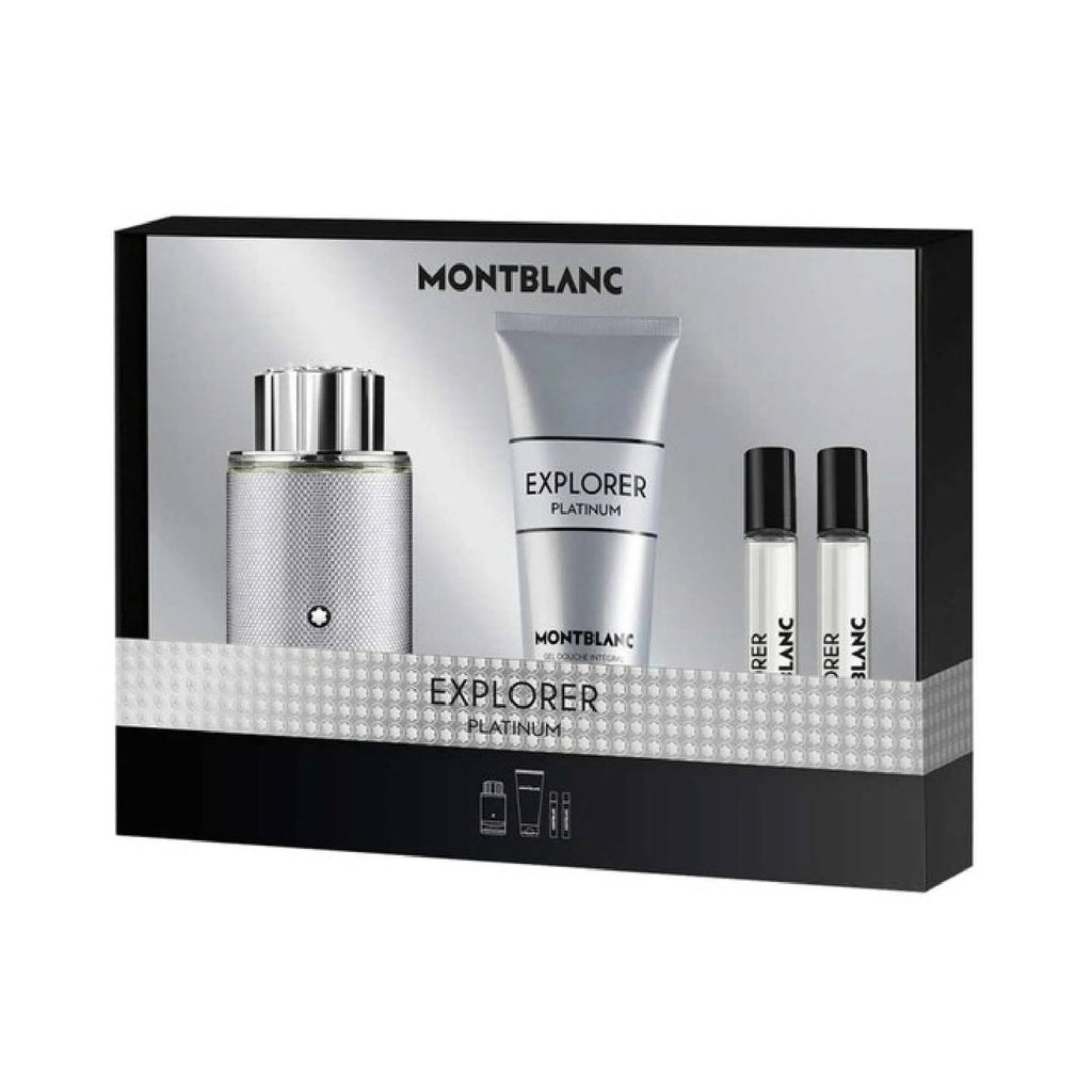 Montblanc Explorer Platinum Eau De Parfum 100ml & 2 x 7.5ml & Shower Gel 100ml Gift Set