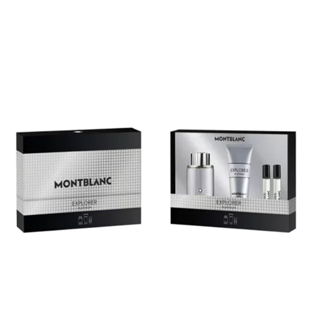 Montblanc Explorer Platinum Eau De Parfum 100ml & 2 x 7.5ml & Shower Gel 100ml Gift Set
