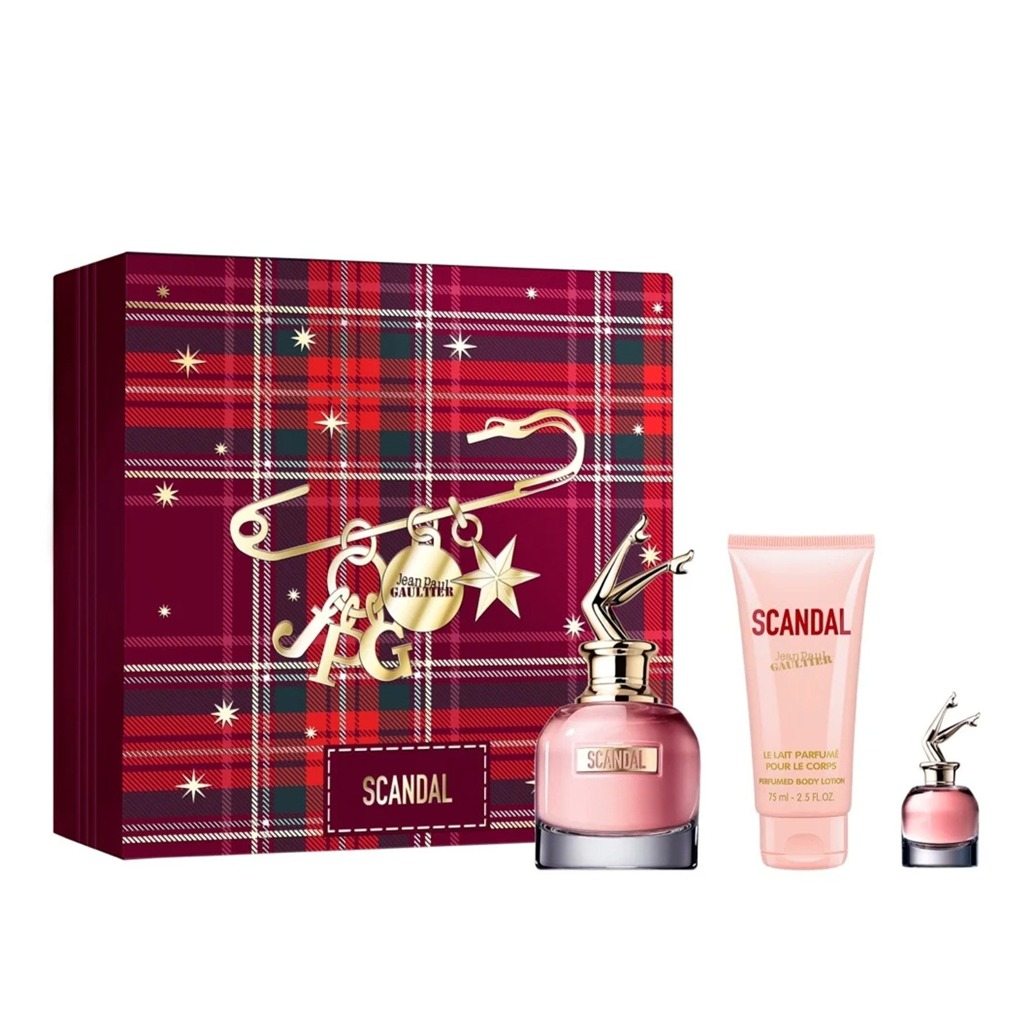 Jean Paul Gaultier Scandal Eau De Parfum 50ml & Body Lotion 75ml & Mini 6ml Gift Set