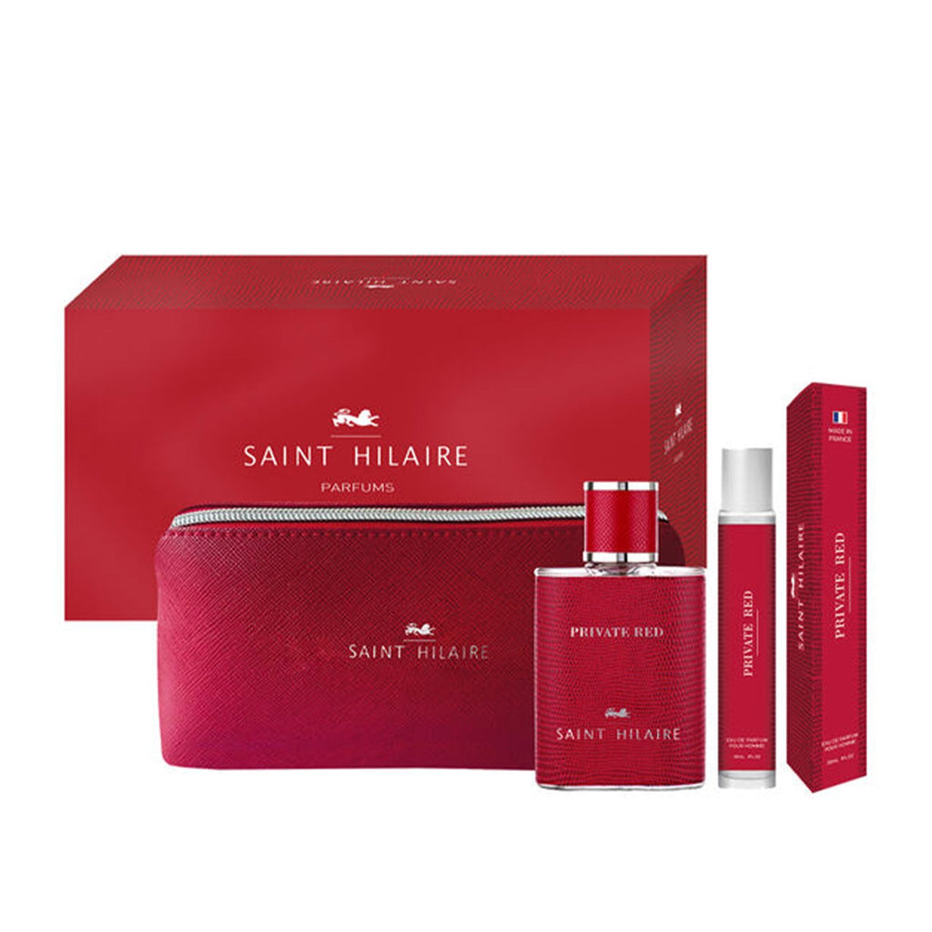 Saint Hilaire Private Red Eau De Parfum 100ml & Eau De Parfum 30ml & Travel Case Gift Set