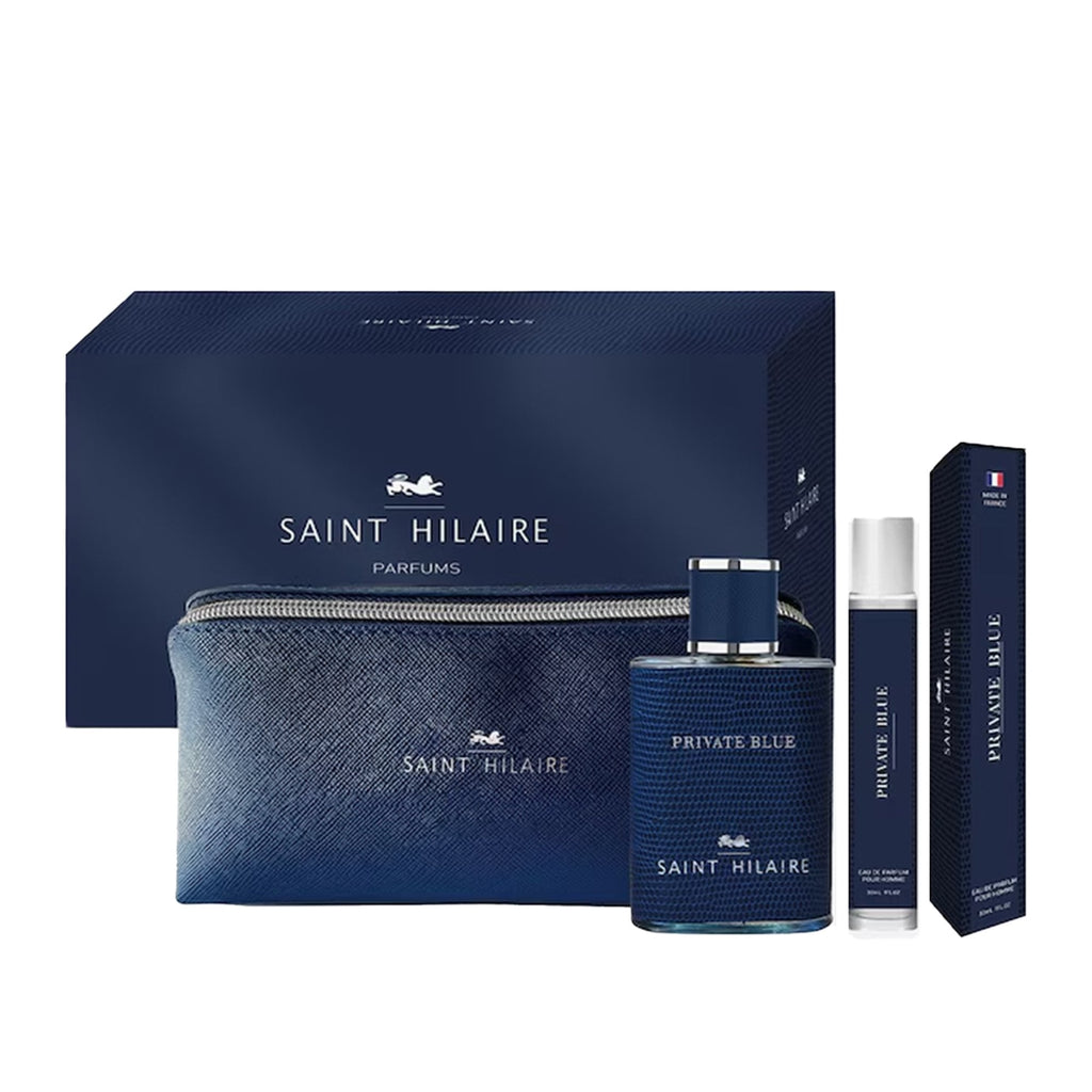Saint Hilaire Private Blue Eau De Parfum 100ml & Eau De Parfum 30ml & Travel Case Gift Set