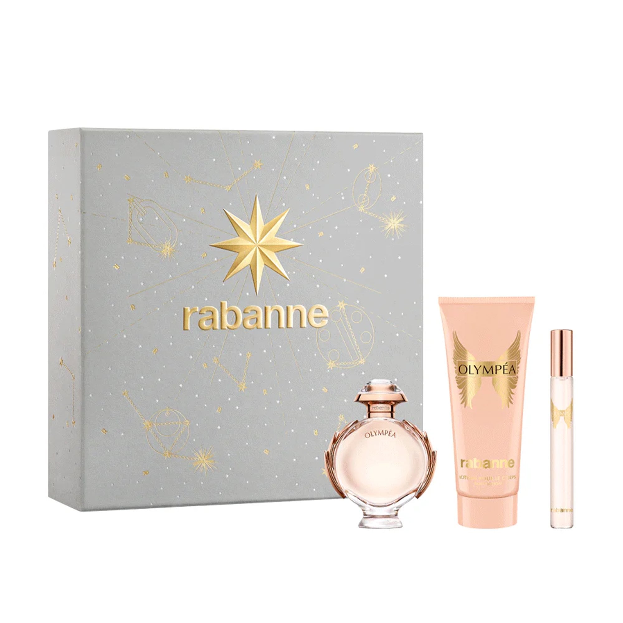Rabanne Olympéa Eau De Parfum 50ml & Travel Spray 10ml & Body Lotion 100ml Gift Set