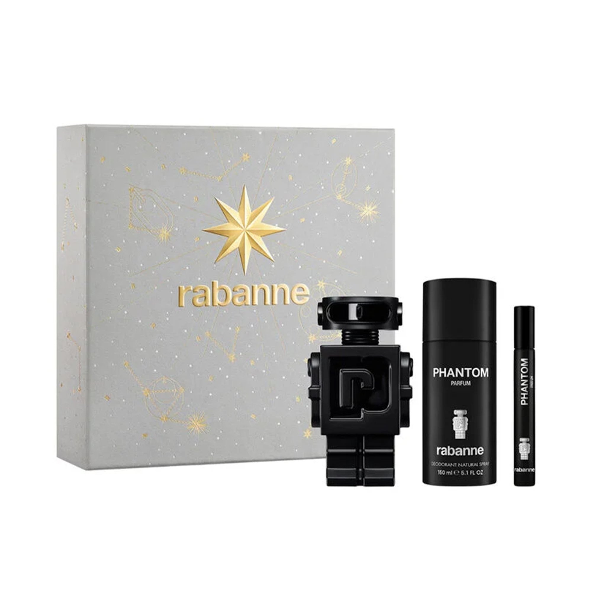 Rabanne Phantom Parfum 100ml & Travel Spray 10ml & Deodorant 150ml Gift Set