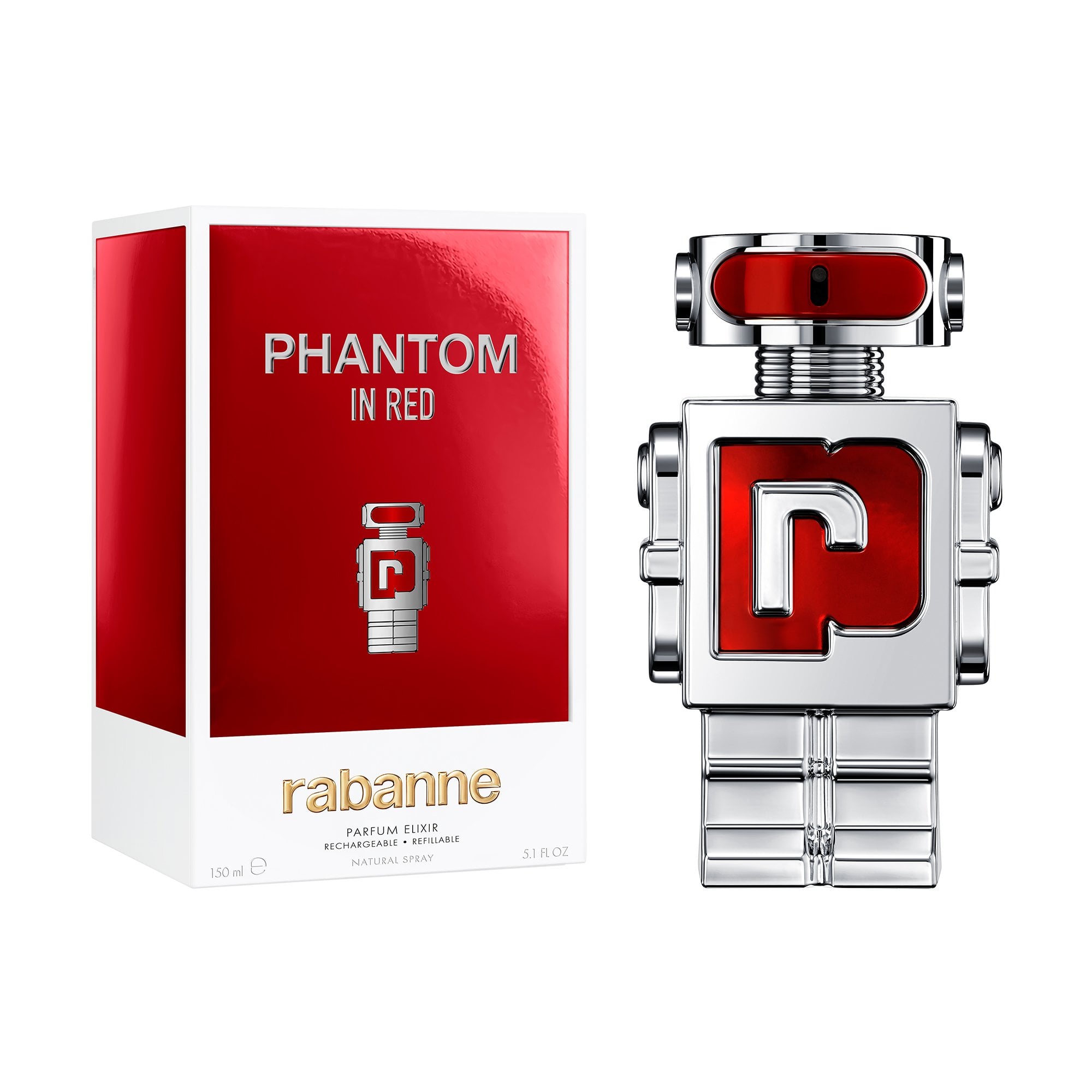 Rabanne Phantom In Red Parfum Elixir 150ml Refillable Spray