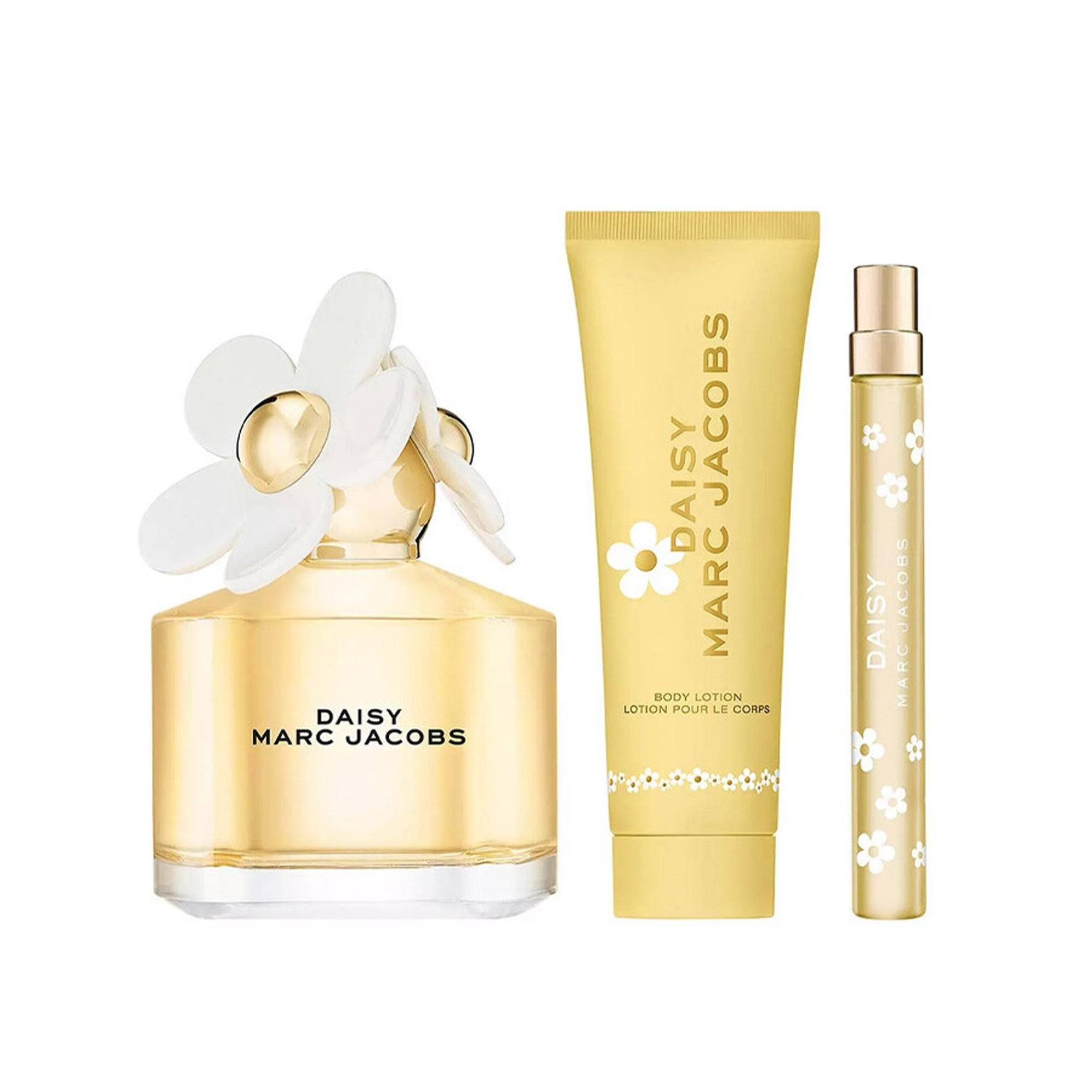 Marc Jacobs Daisy Eau De Toilette 100ml & Travel Spray 10ml & Body Lotion 75ml Gift Set