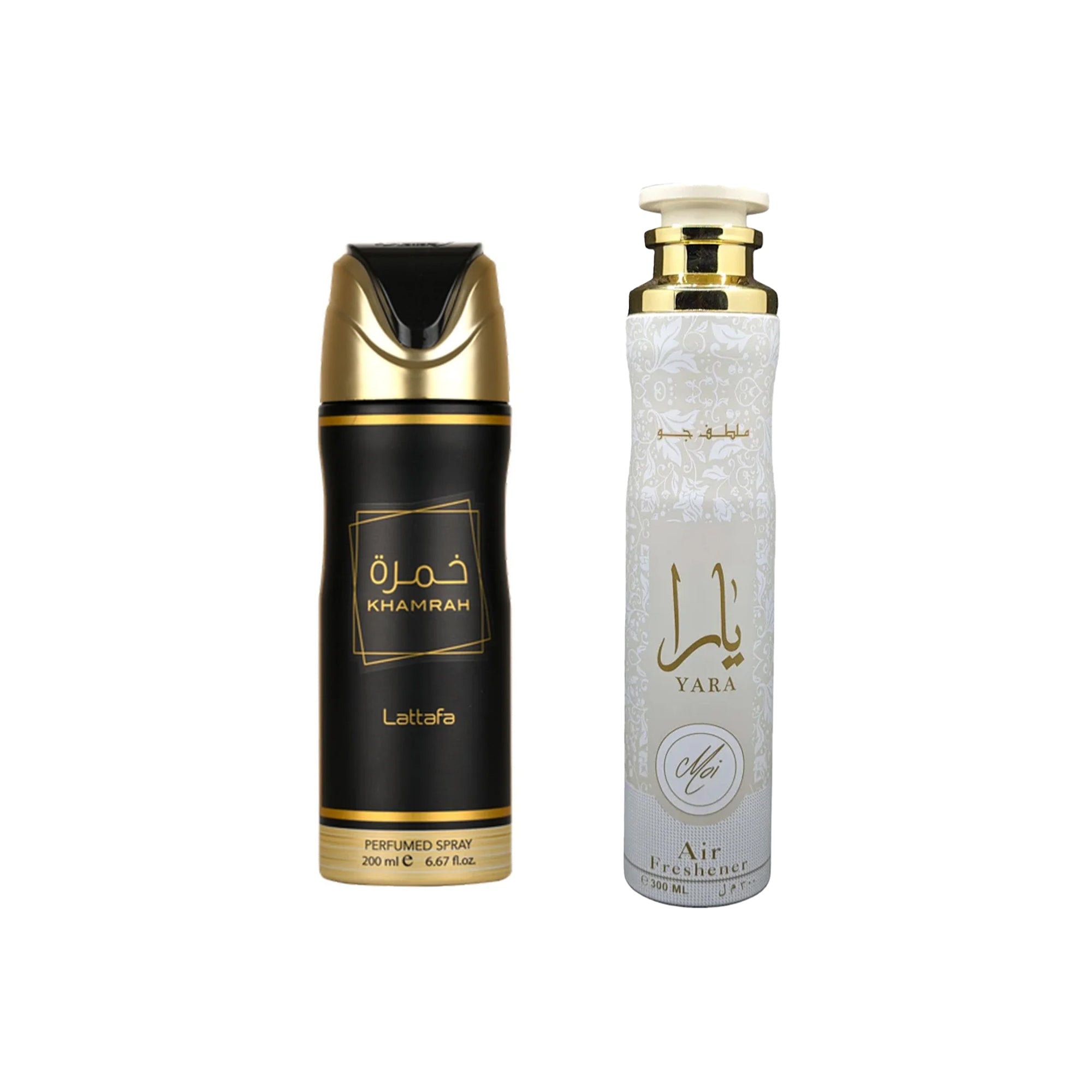 Lattafa Khamrah Body Spray 200ml & Yara Moi Air Freshner 300ml Bundle
