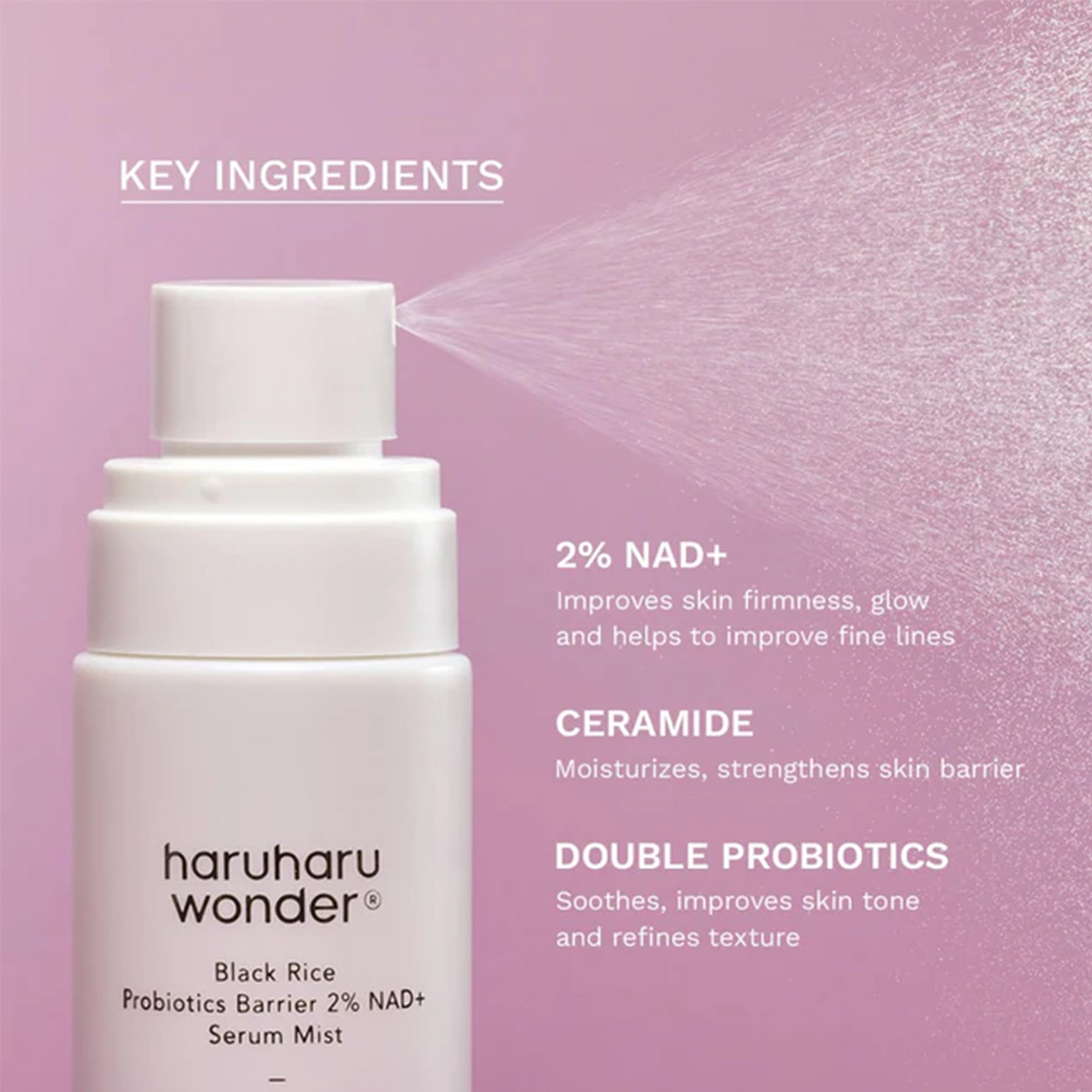 HaruHaru Wonder Black Rice Probiotic Barrier 2% NAD + Serum Mist 80ml Spray