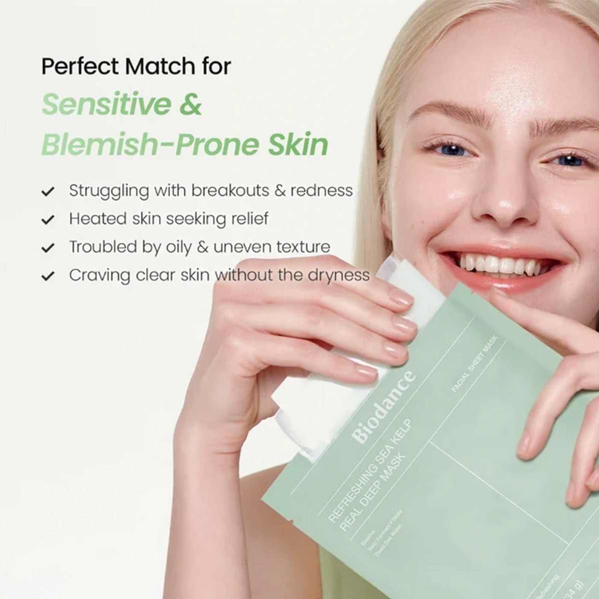 Biodance Refreshing Sea Kelp Sheet Face Mask 1pc Sachets/Units
