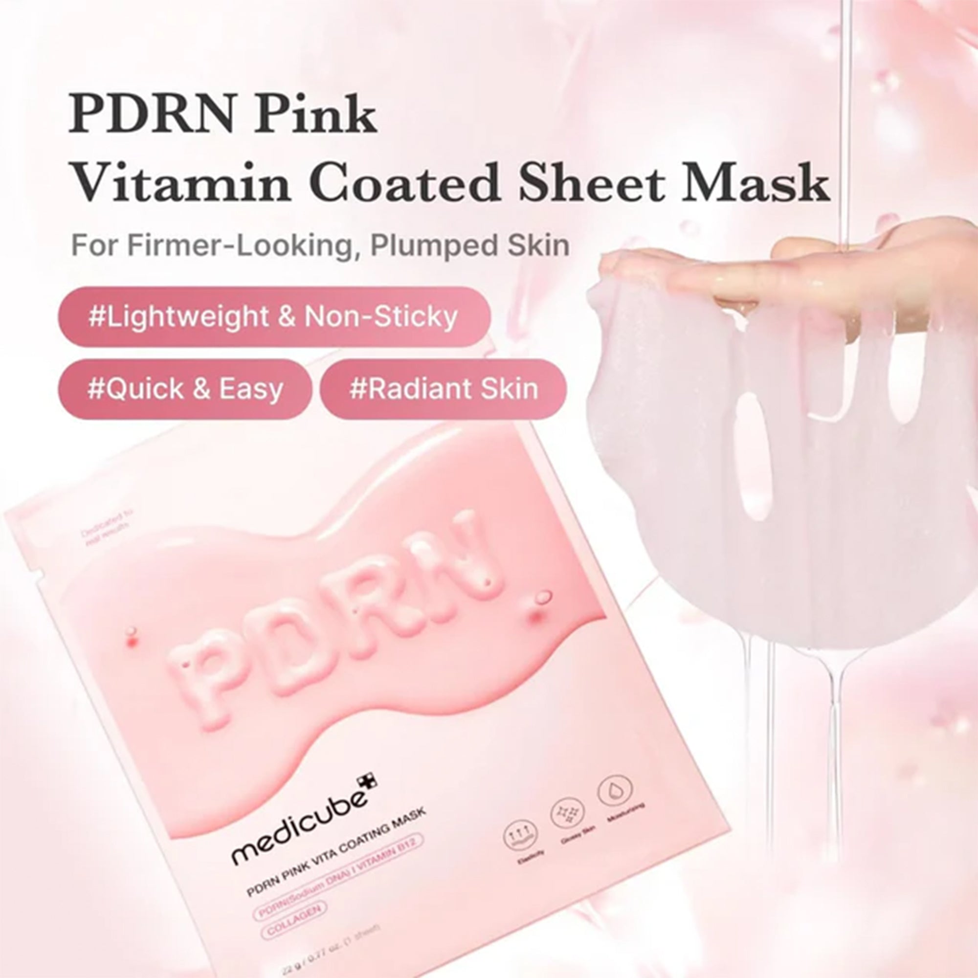 Medicube PDRN Pink Vita Sheet Mask 1pc Sachets/Units