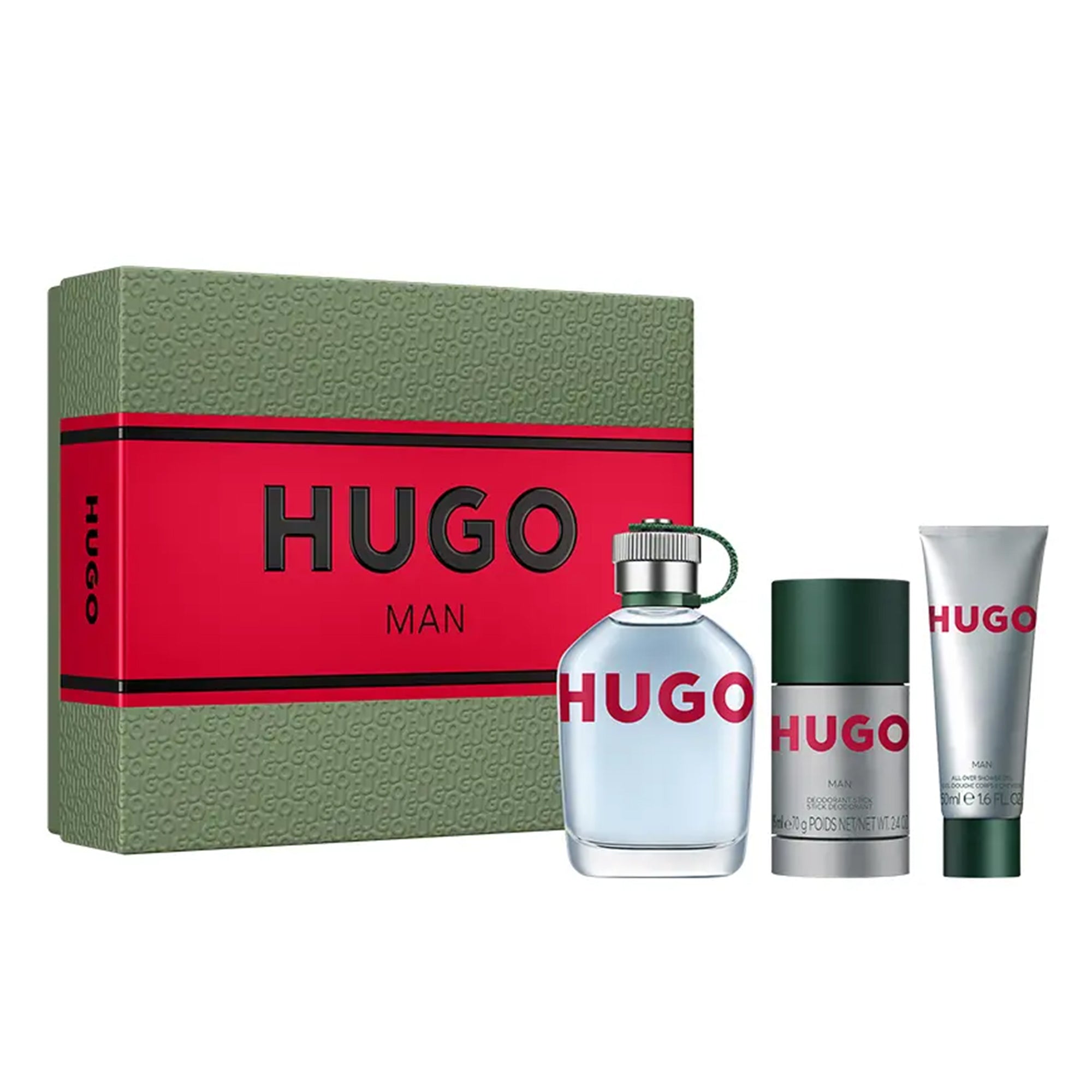 Hugo Man Eau De Toilette 125ml & Deodorant Stick & Shower Gel 50ml Gift Set