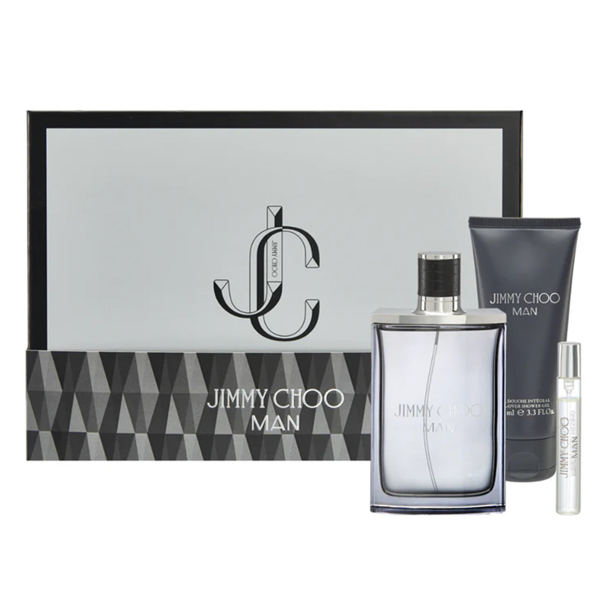 Jimmy Choo Man Eau De Toilette 100ml, Shower Gel 100ml & Travel Spray 7.5ml Gift Set