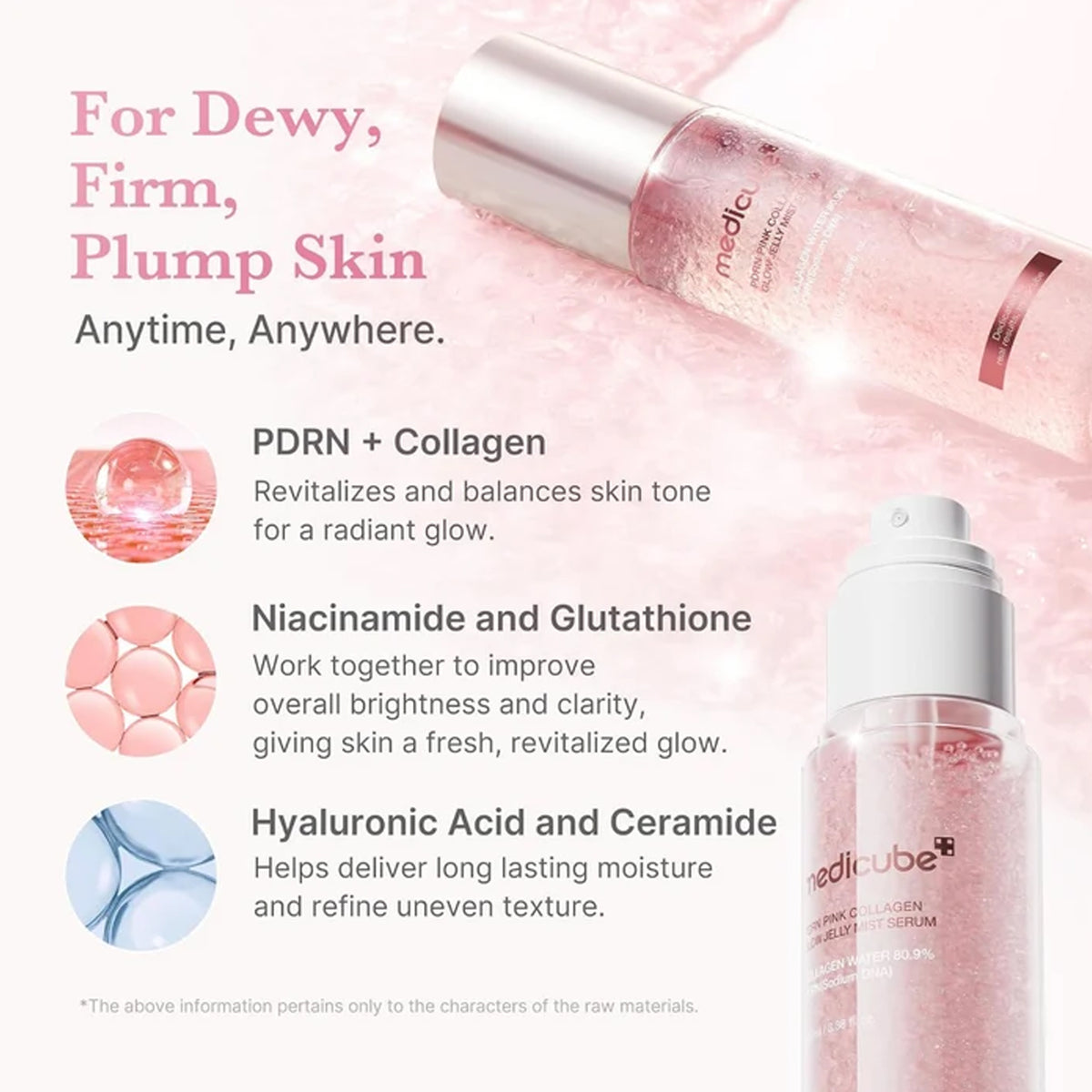 Medicube Pink Collagen Glow Jelly Mist Serum 100ml Pump