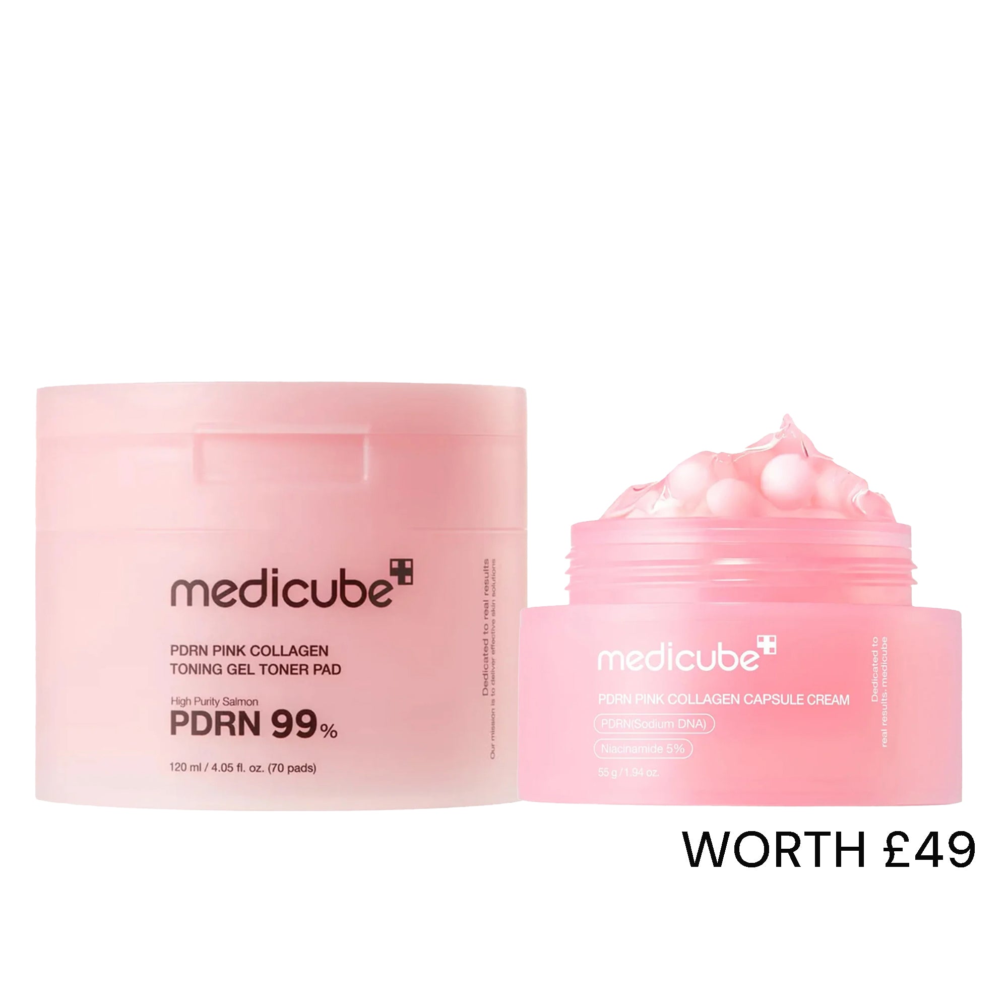 Medicube PDRN Pink Collagen Capsule Cream & Toner Pad 70pcs Duo
