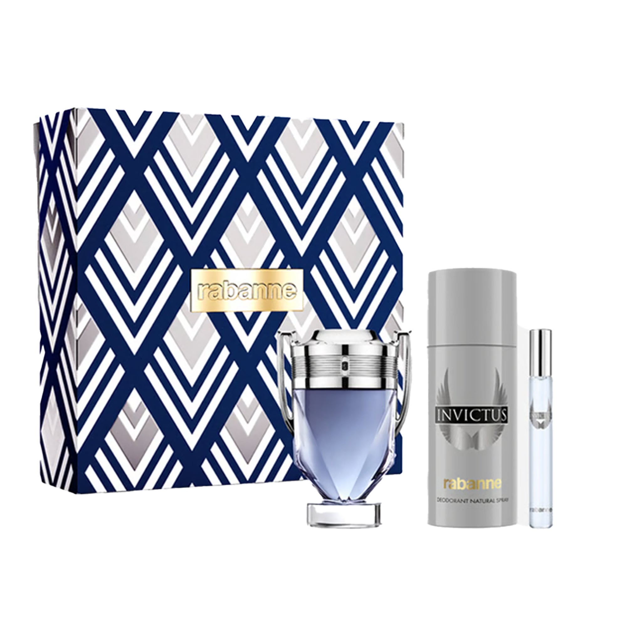 Rabanne Invictus Eau De Toilette 100ml, Deodorant 150ml & Travel Spray 10ml Gift Set