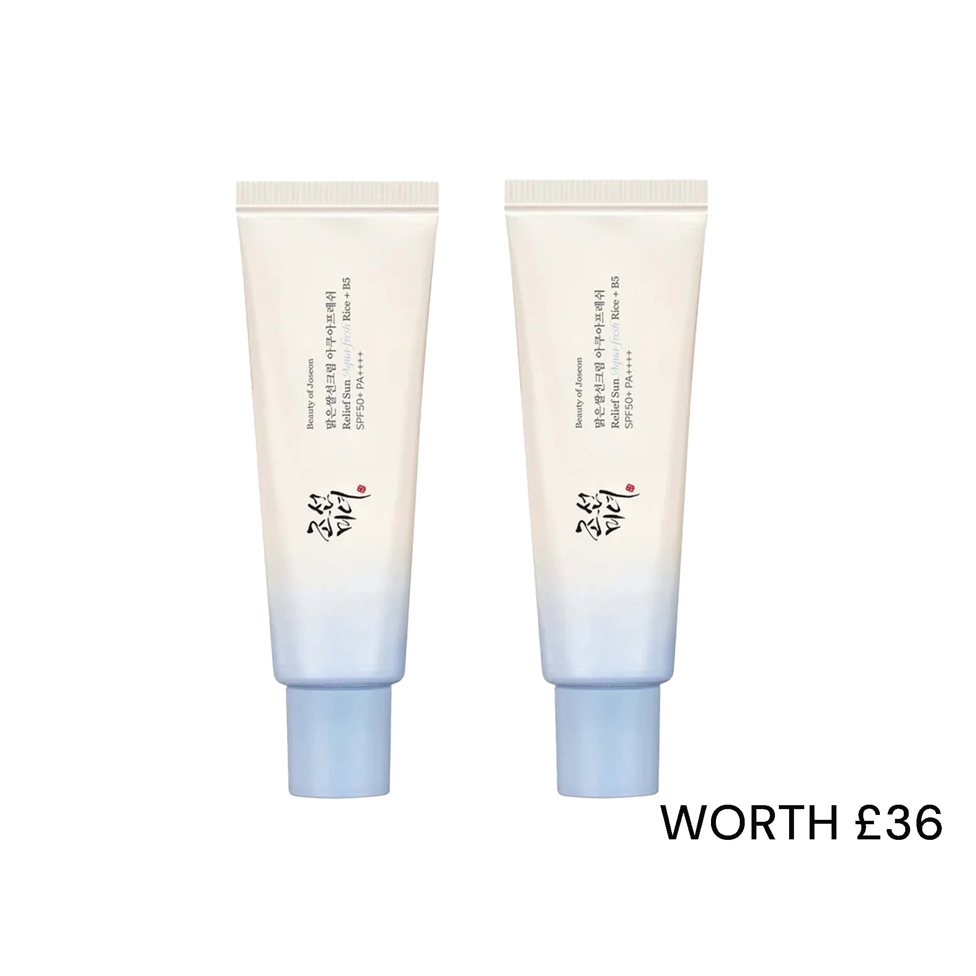 Beauty Of Joseon Relief Sun Aqua Fresh Rice + B5 SPF 50 50ml Tube x 2