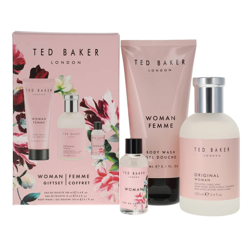 Ted Baker Woman Eau De Toilette 100ml & Eau De Toilette 15ml & Body Wash 150ml Gift Set