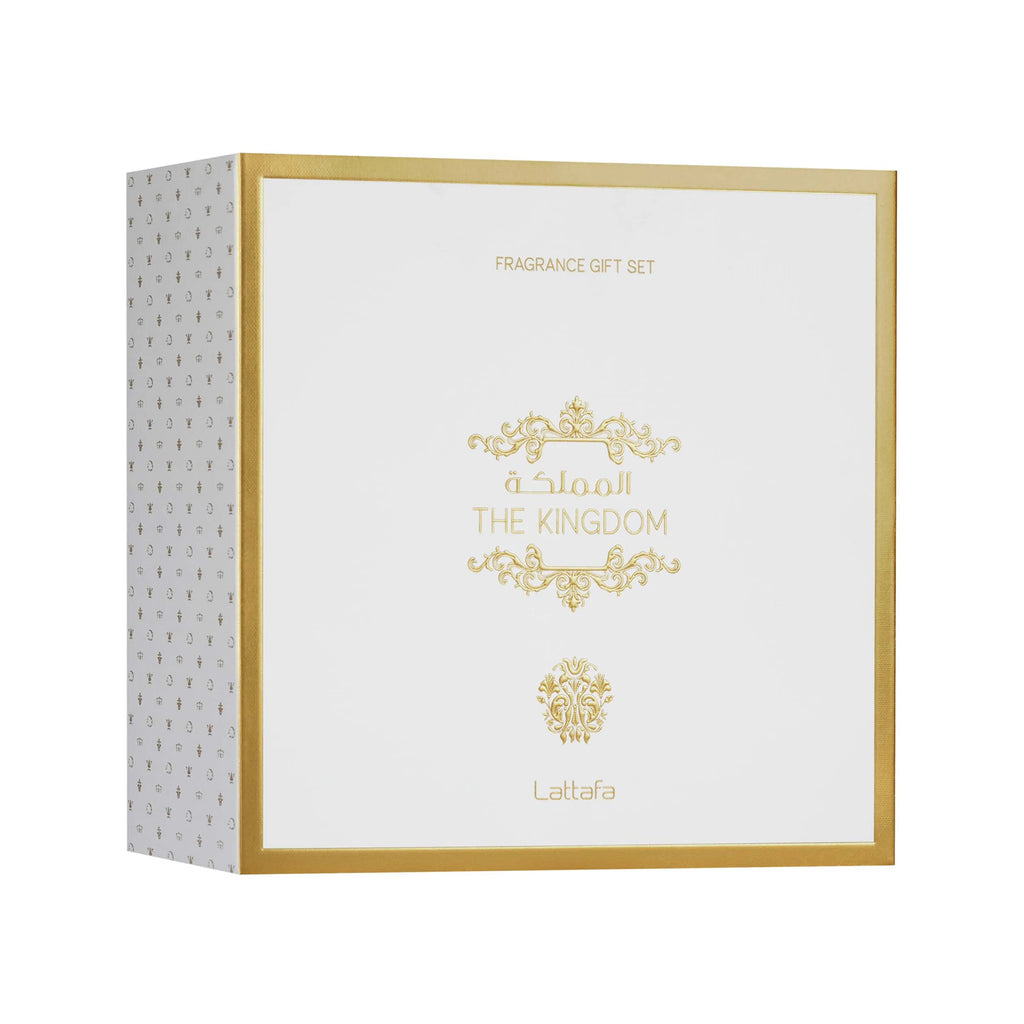 Lattafa The Kingdom For Him EDP 100ml & Travel Spray 12ml & Shower Gel 100ml Gift Set