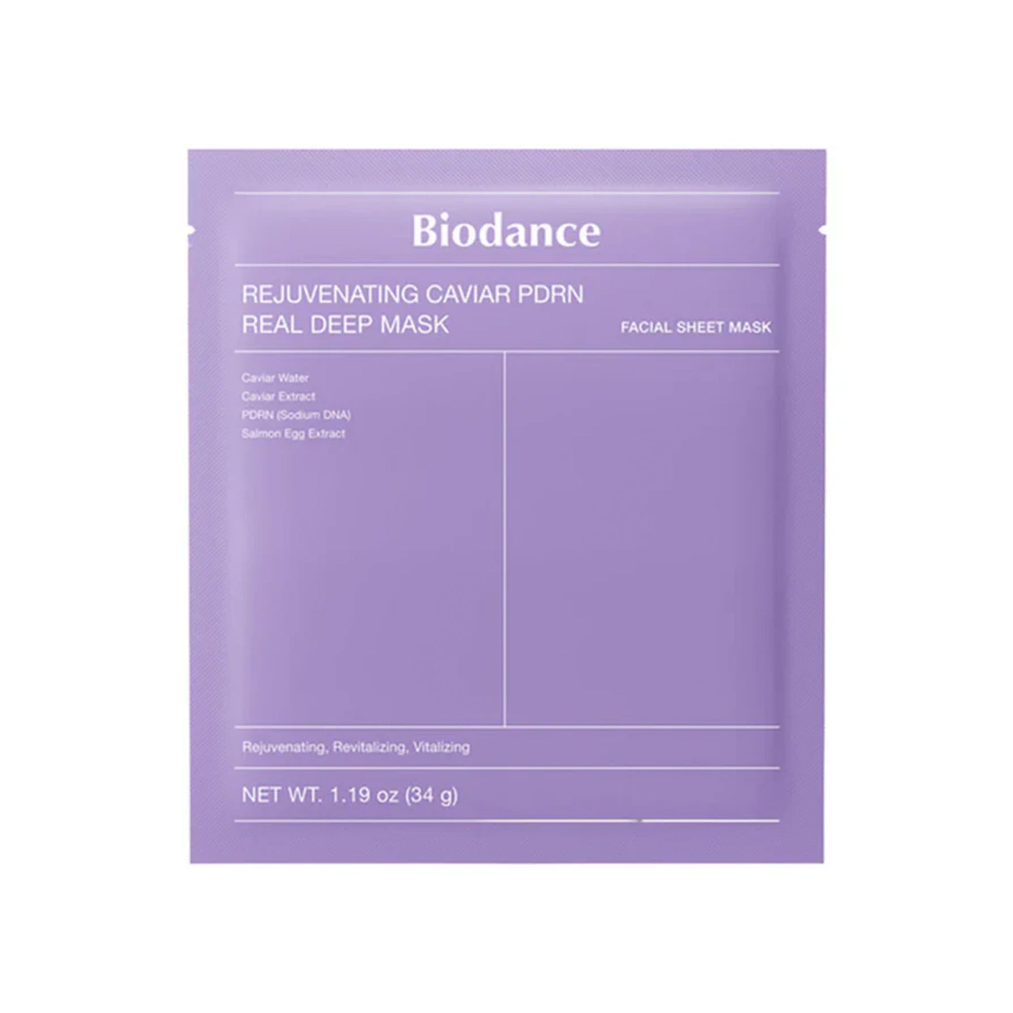 Biodance Rejuvenating Caviar PDRN Real Deep Sheet Face Mask 1pc Sachets/Units
