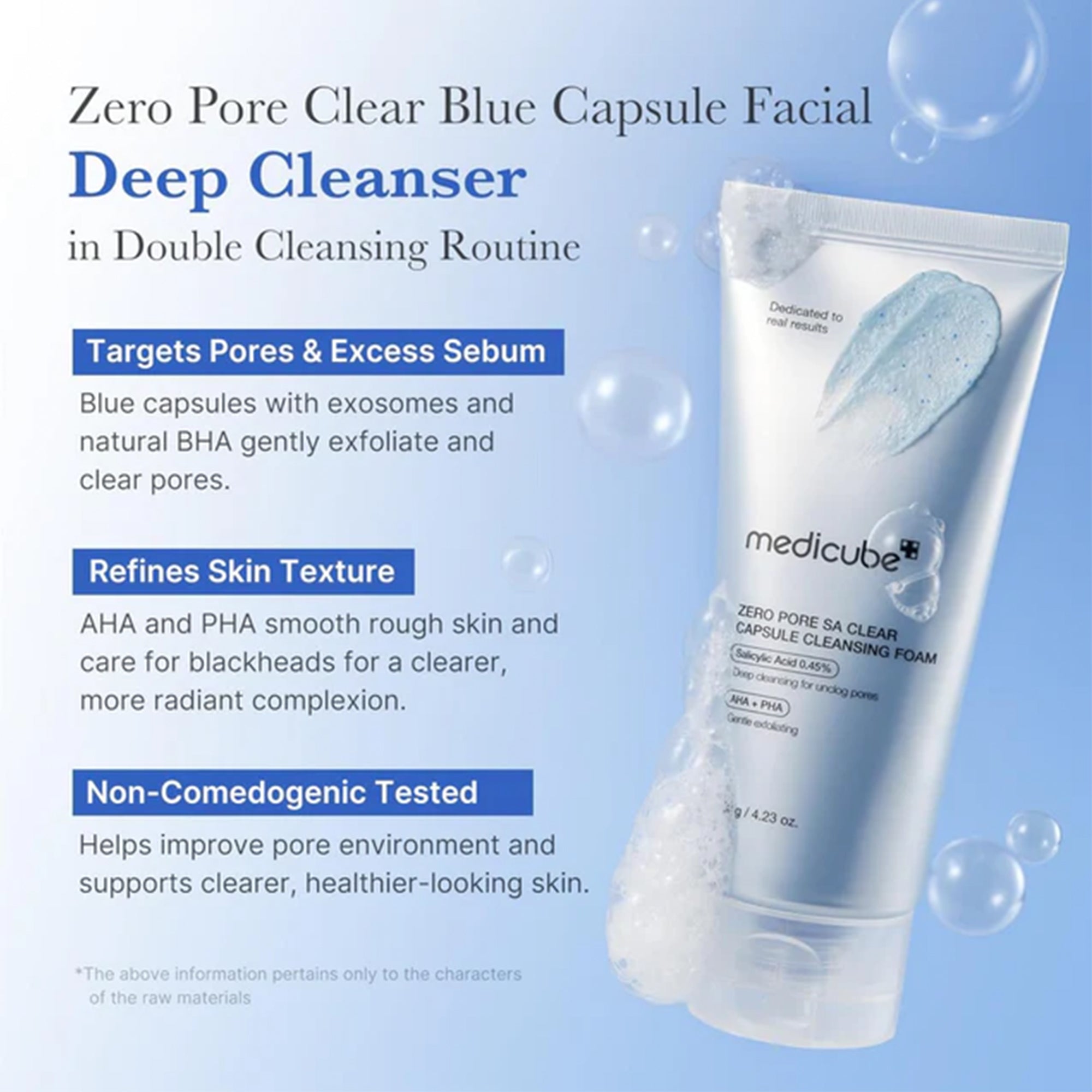 Medicube Zero Pore SA Clear Capsule Cleansing Foam 120ml Tube