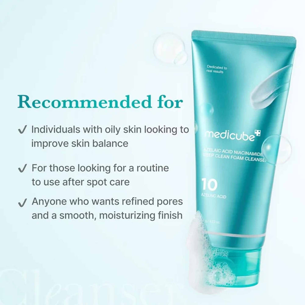 Medicube Azelaic Acid Niacinamide Deep Clean Foam Cleanser 120g Tube
